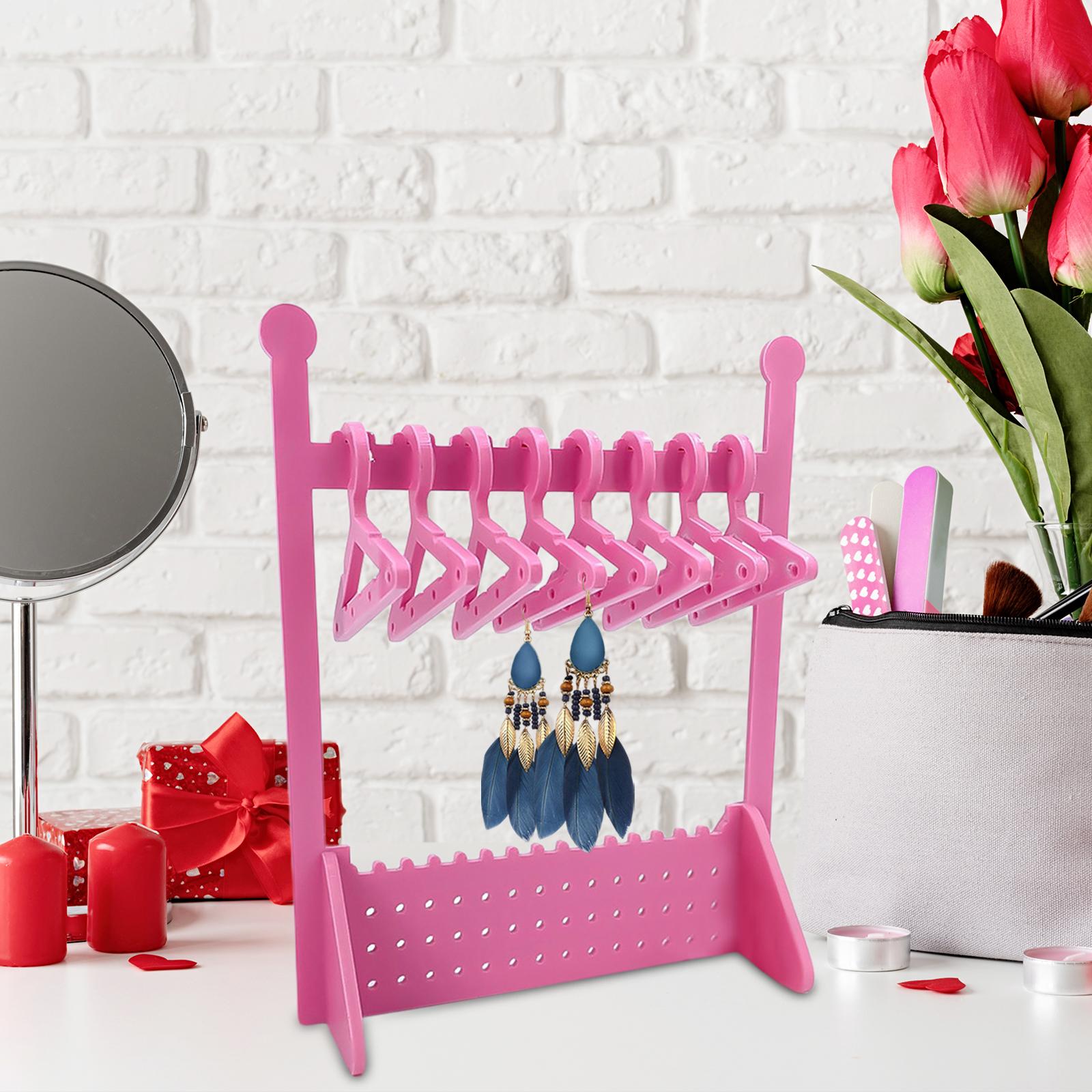 Earring Display Stand Holder Tabletop Jewelry Display Rack for Showcase Shop Pink