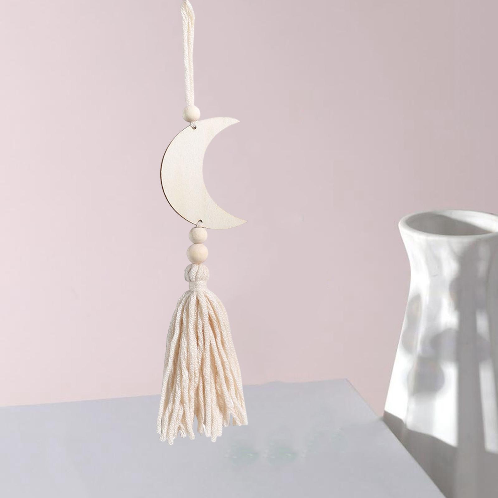 Wall Hanging Decoration with Tassels Housewarming Gift for Bedroom Home Moon