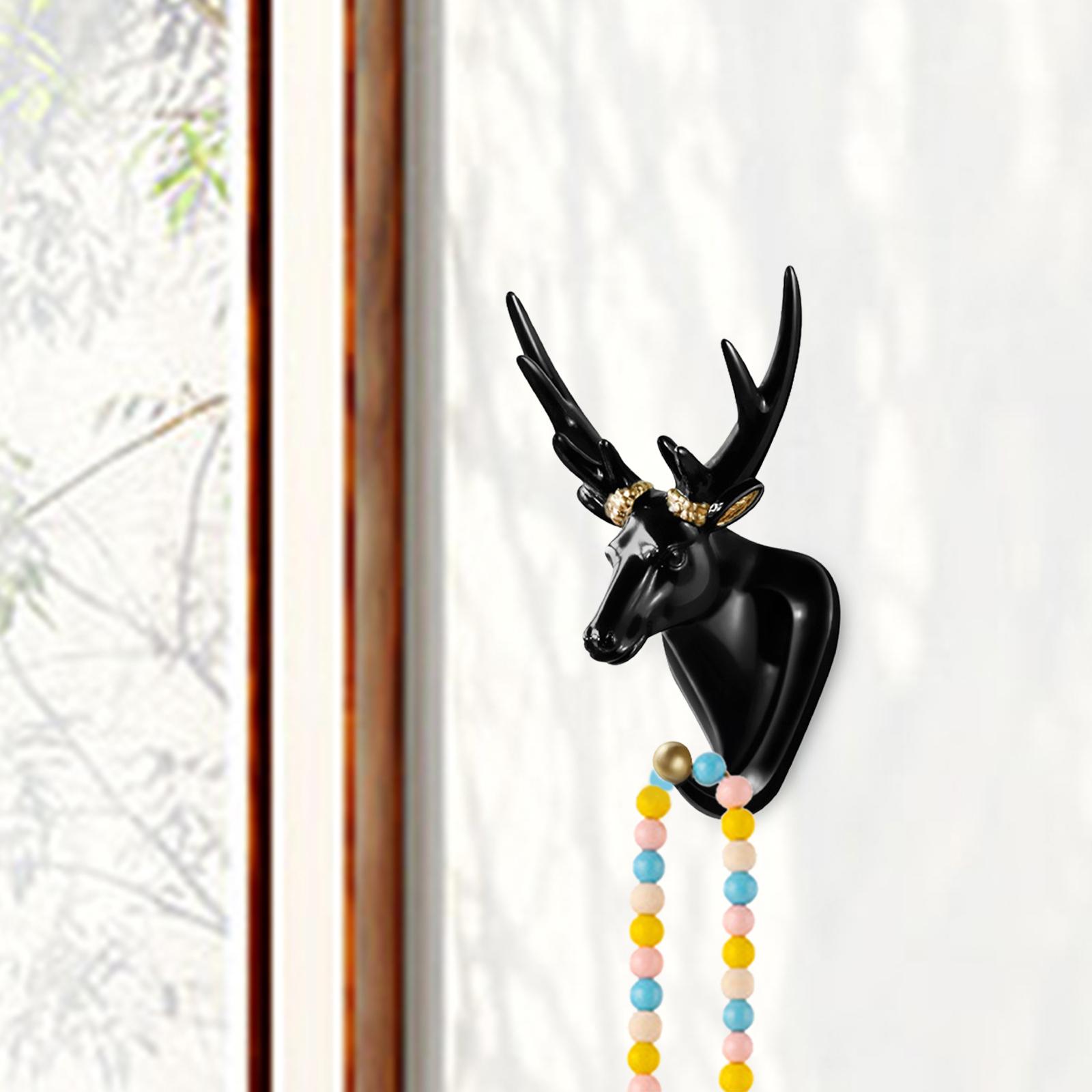 Head Coat Hook Multi Functional Enamel Animal Hanger for Wall Bedroom Garage Black Aureate 