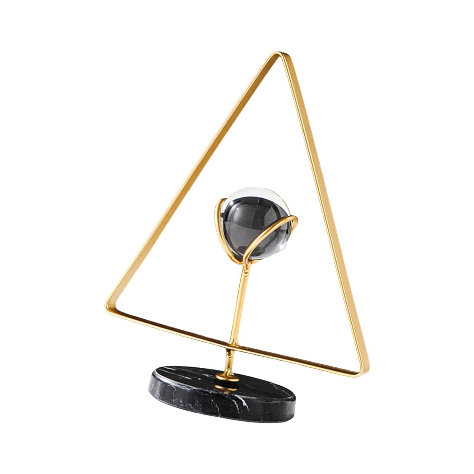 Geometric Wrought Iron Statue Metal Sculpture Crafts Figure Desktop Ornament Triangle