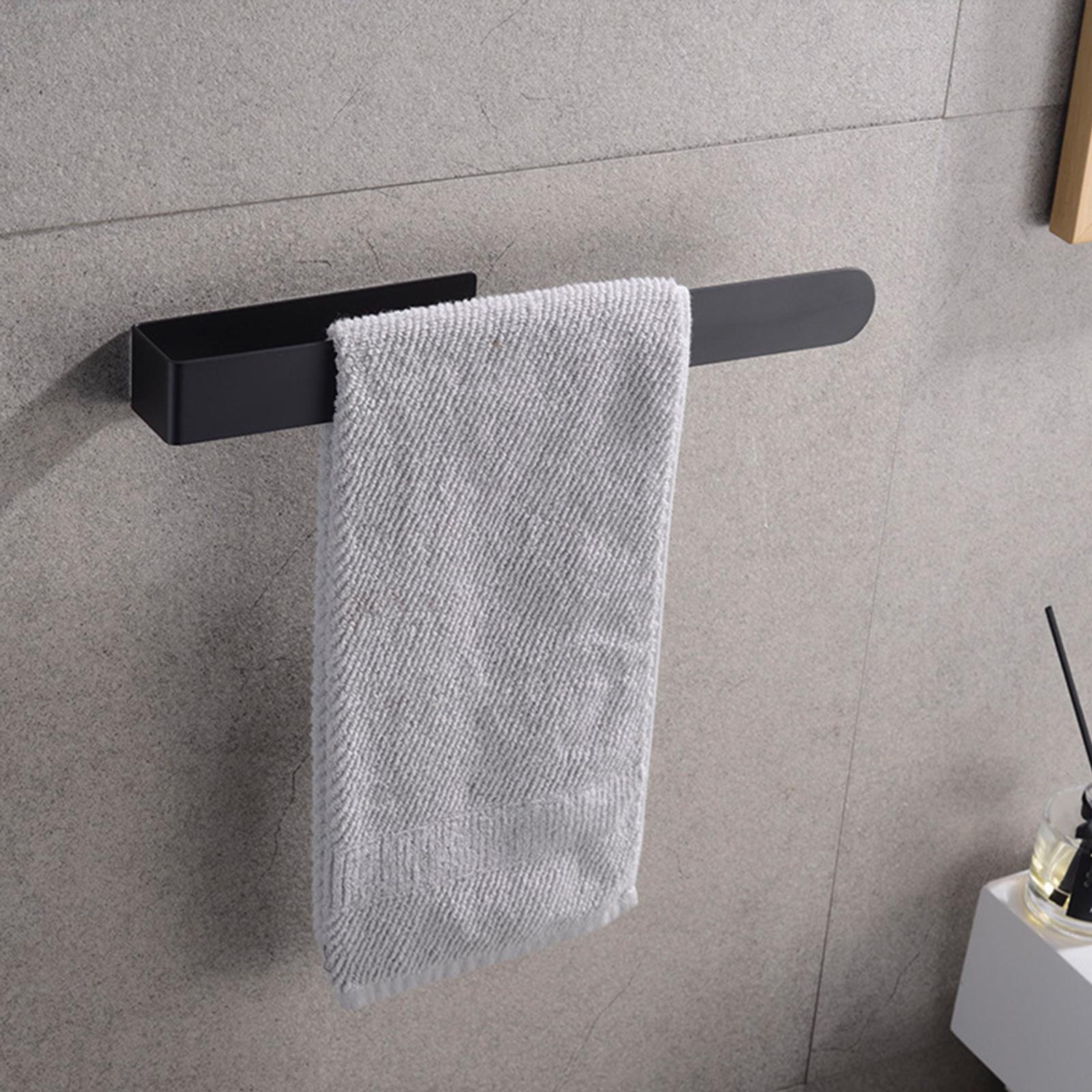 Towel Rack Holder Wall Mounted Hand Towel Rails for Bathroom Kitchen Cabinet 39x4.1x5cm Black