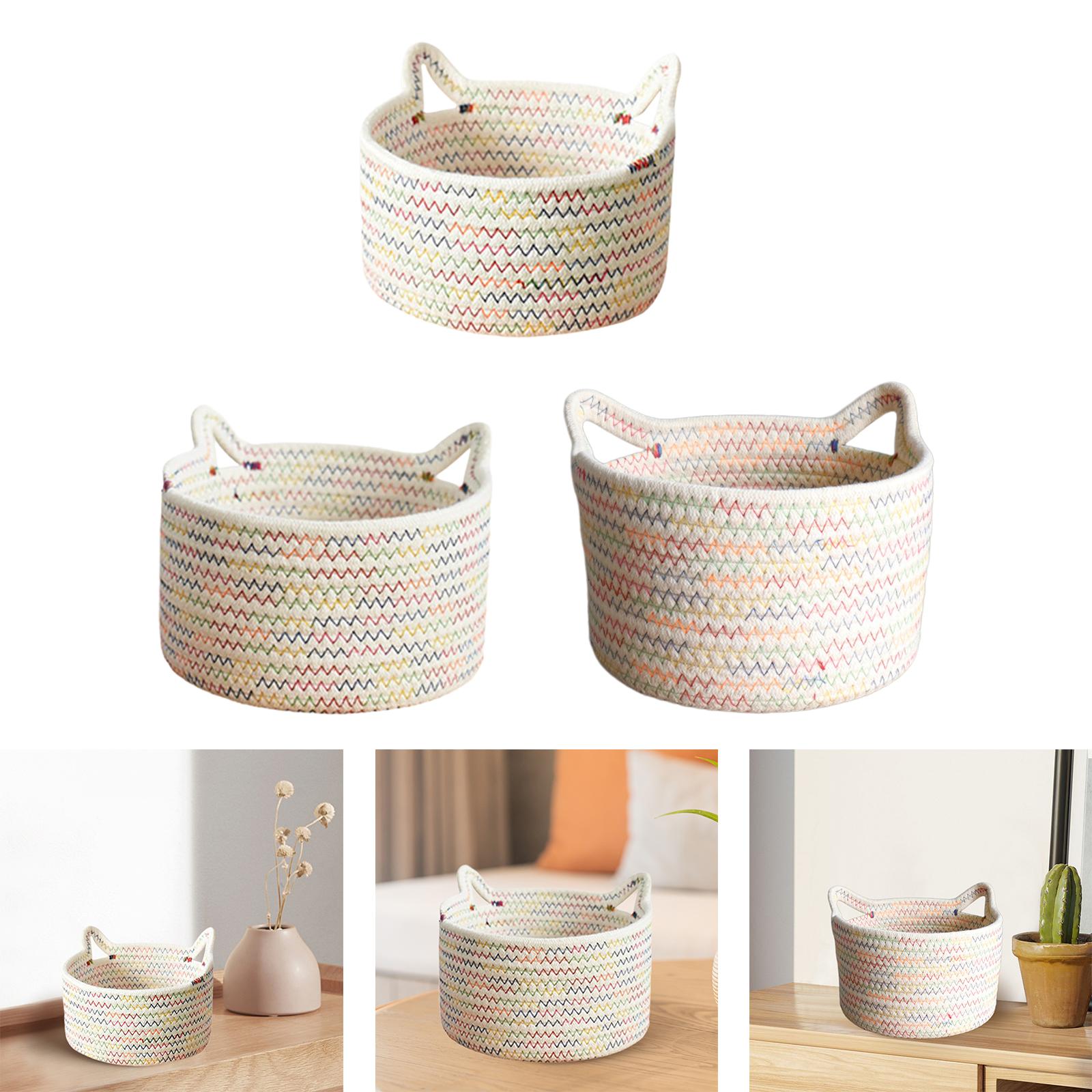 Woven Basket Towel Basket Storage Basket for Dirty Clothes Blanket Kids Toys 18cmx18cmx10cm