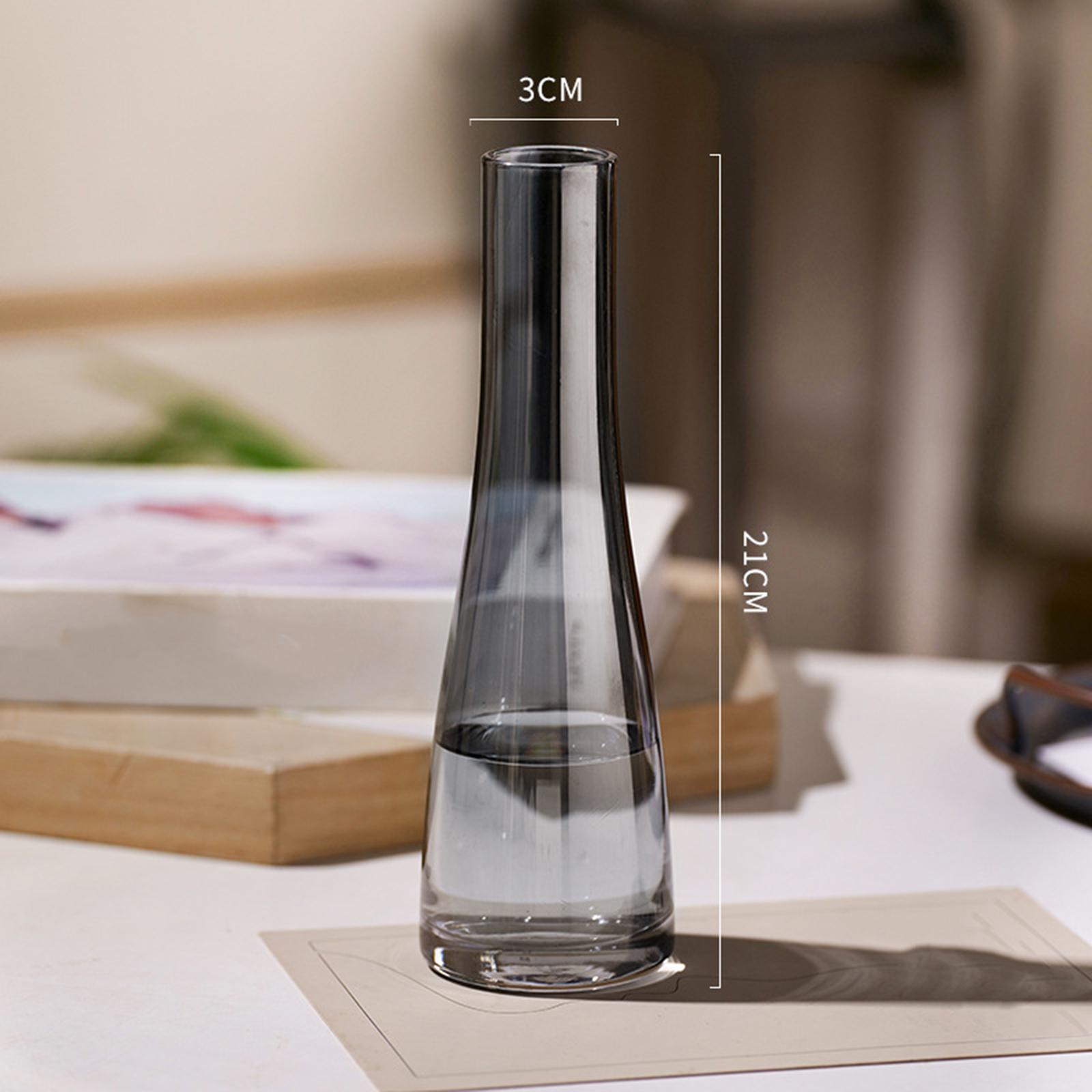 Glass Vases Decor Narrow Mouth Glass Vase for Bar Birthday Gift Drawing Room Soot