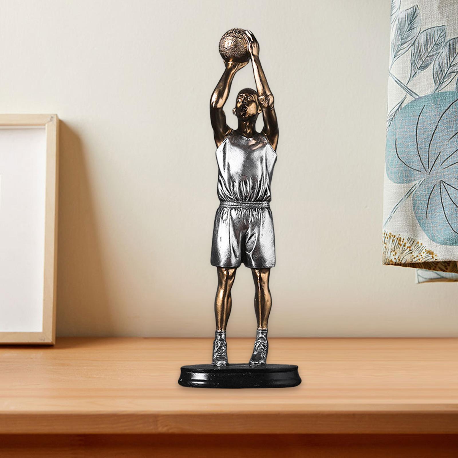 Basketball Players Statue Collectible Figurines Gift Cabinet Resin Sculpture Style B