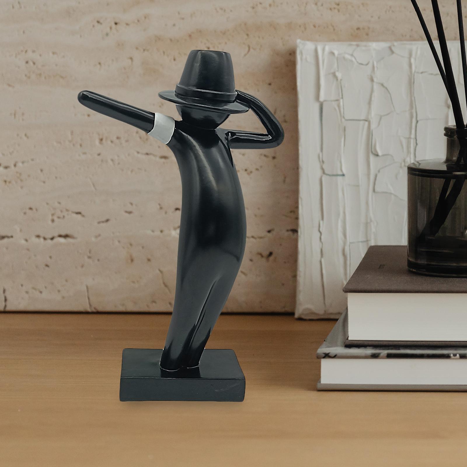 Abstract Character Sculpture Modern Creative for Bookshelf Entryway Desktop Black