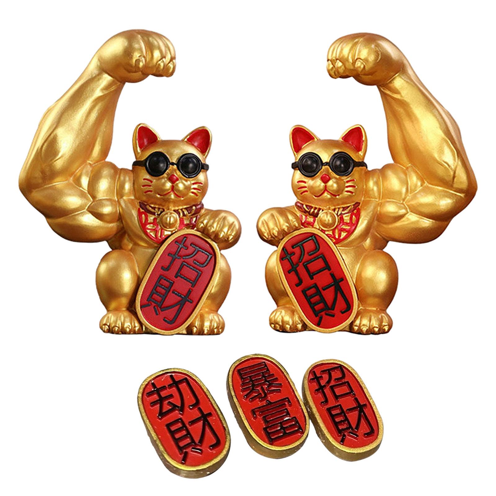Lucky Cat Statue Set