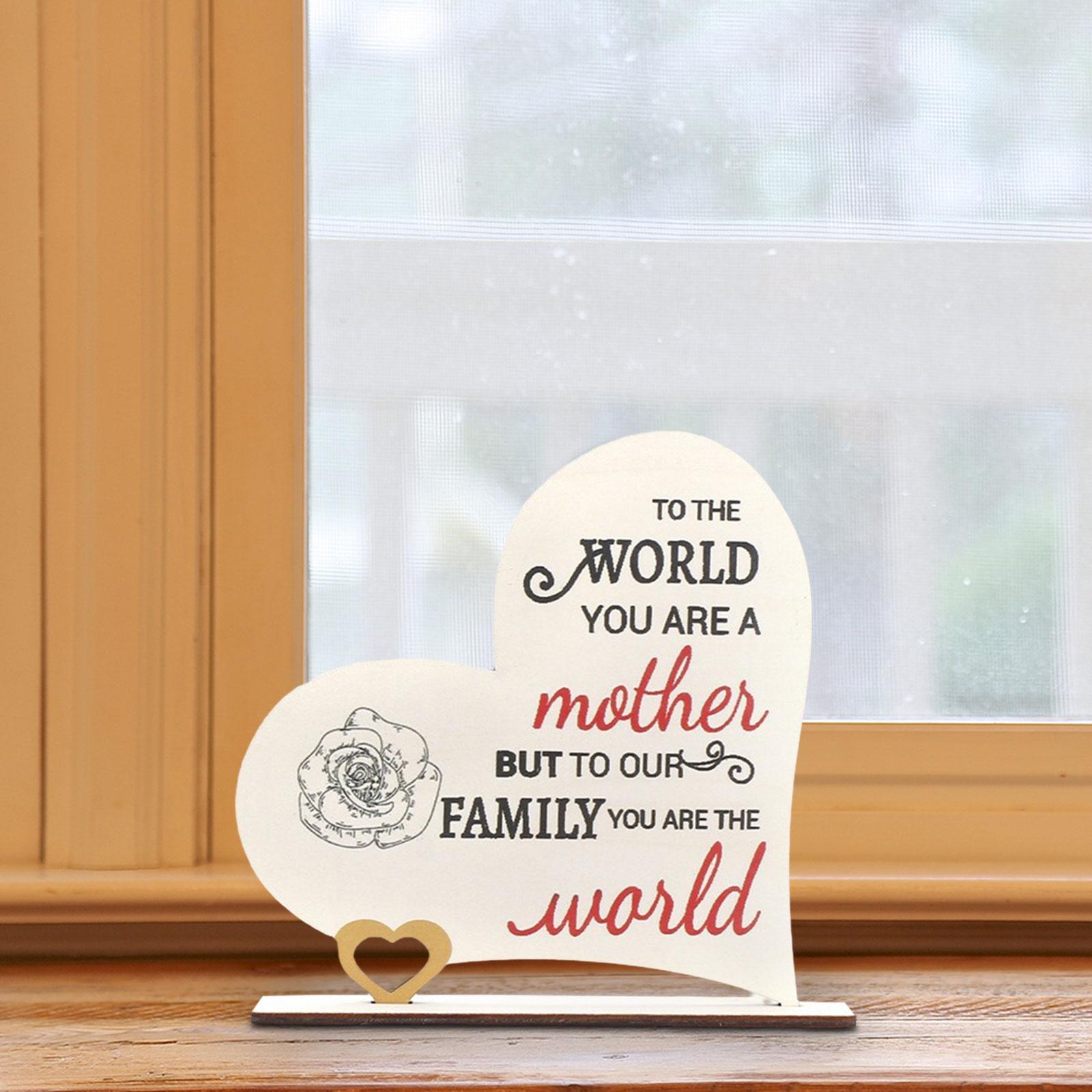 Mother's Day Gift Ornament Wooden Figurine for Desktop Bedroom Bookshelf