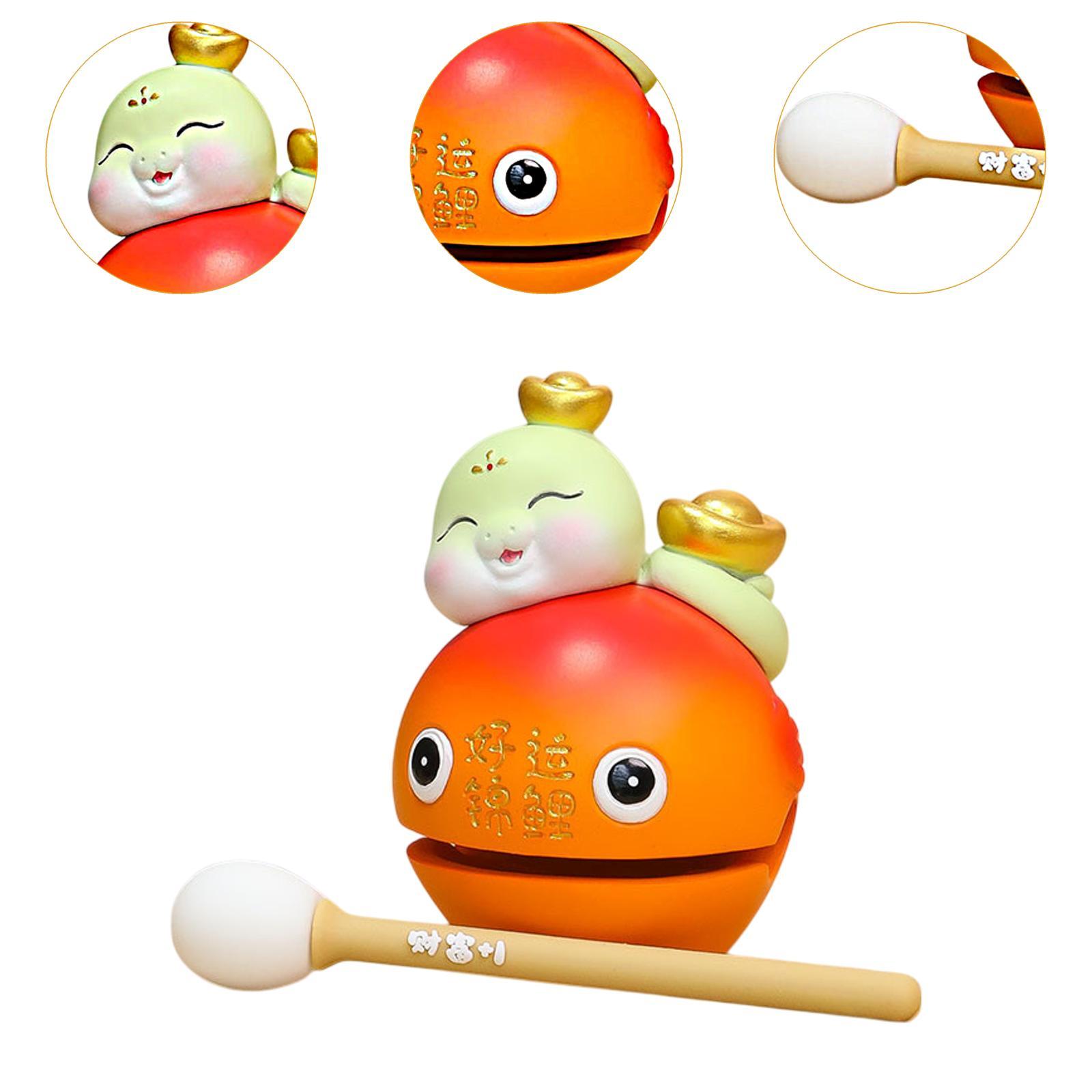 Wooden Fish Statue Gift Ornament for Housewarming Hallway Table Centerpieces Snake