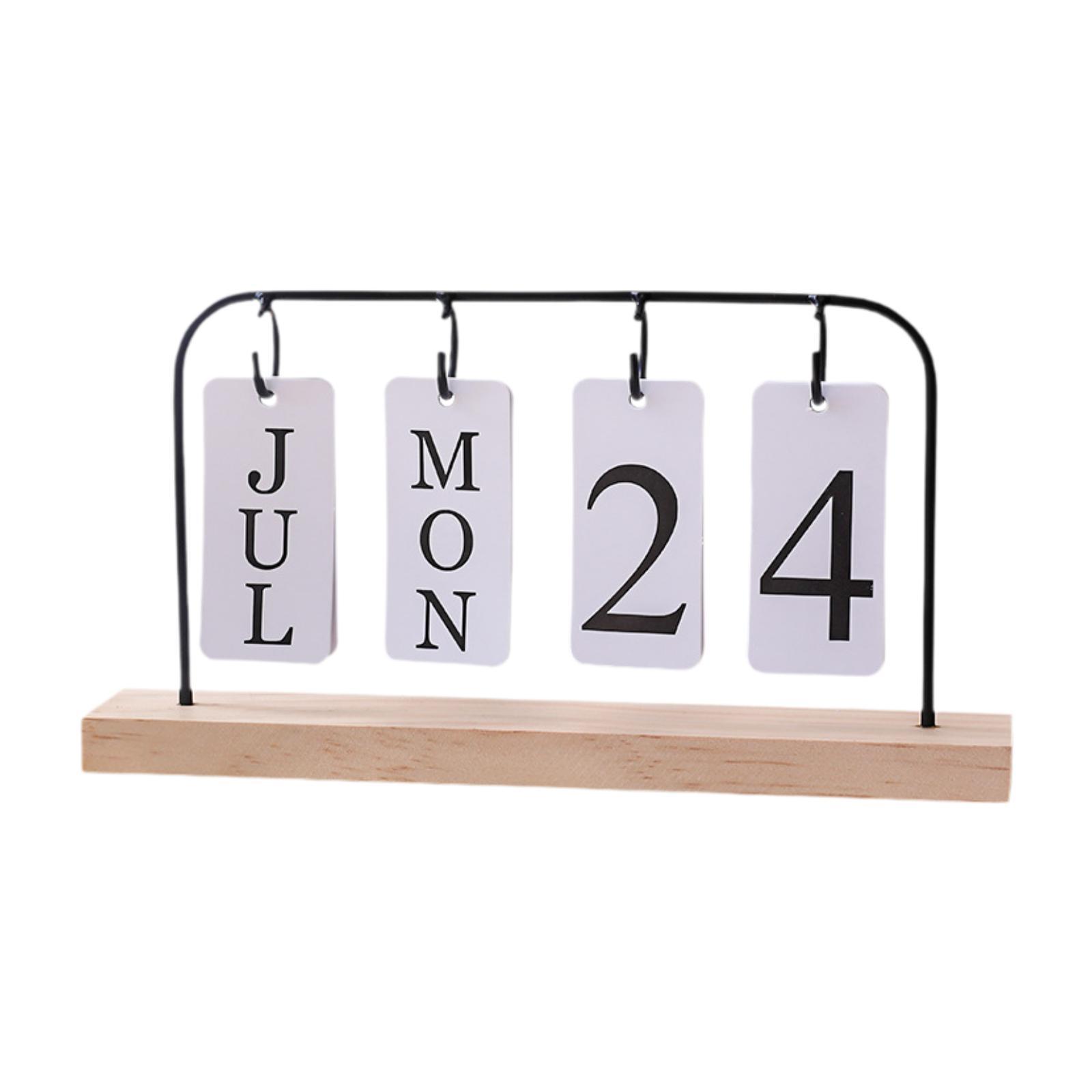 Wooden Flip Calendar Black