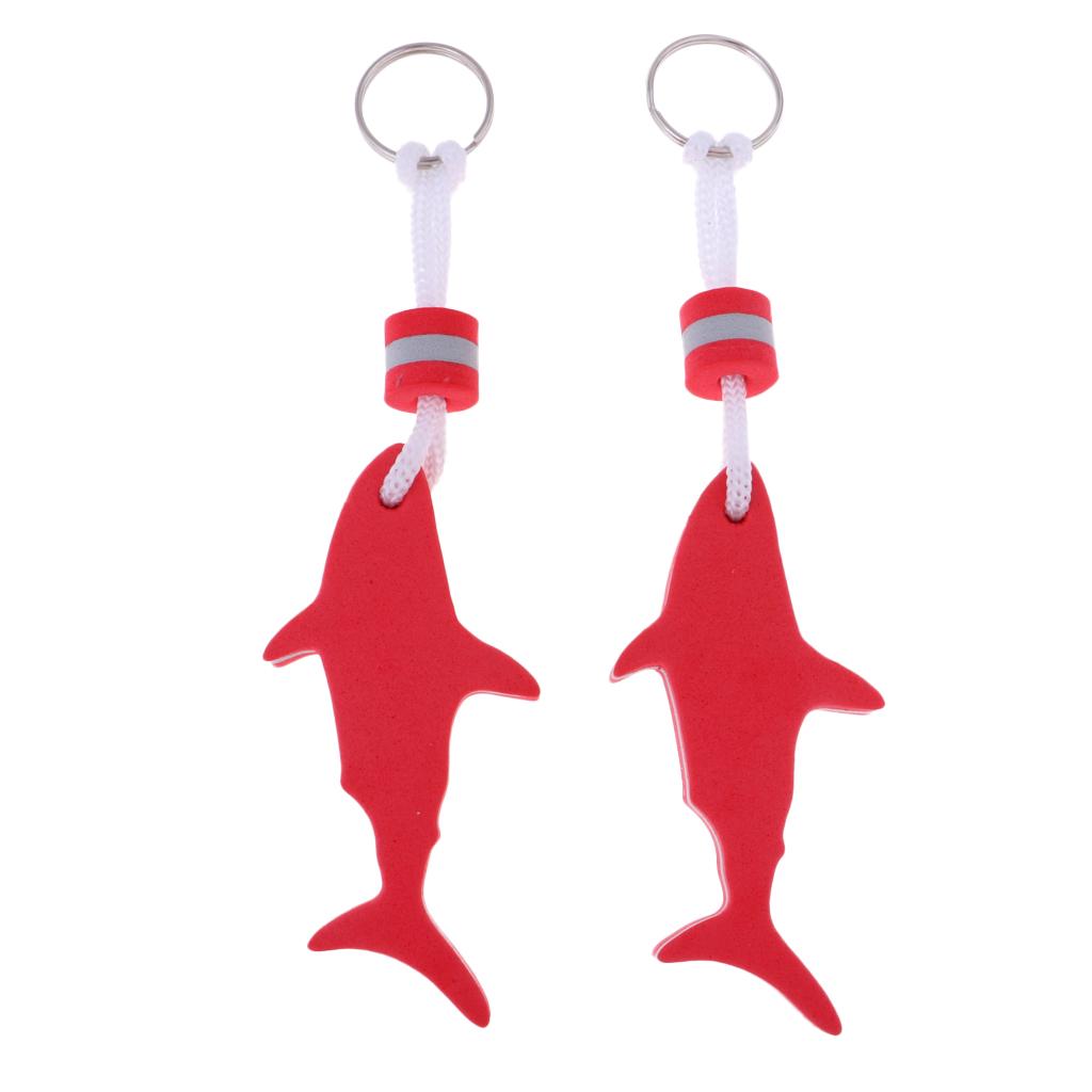 4 Pieces Shark Shaped EVA Floating Keychains Keyrings Water Key Float