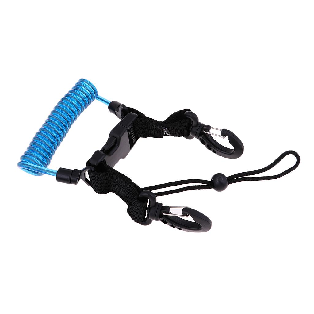 Scuba Diving Camera Light Lanyard with Quick Release Buckle Clip Blue+Black