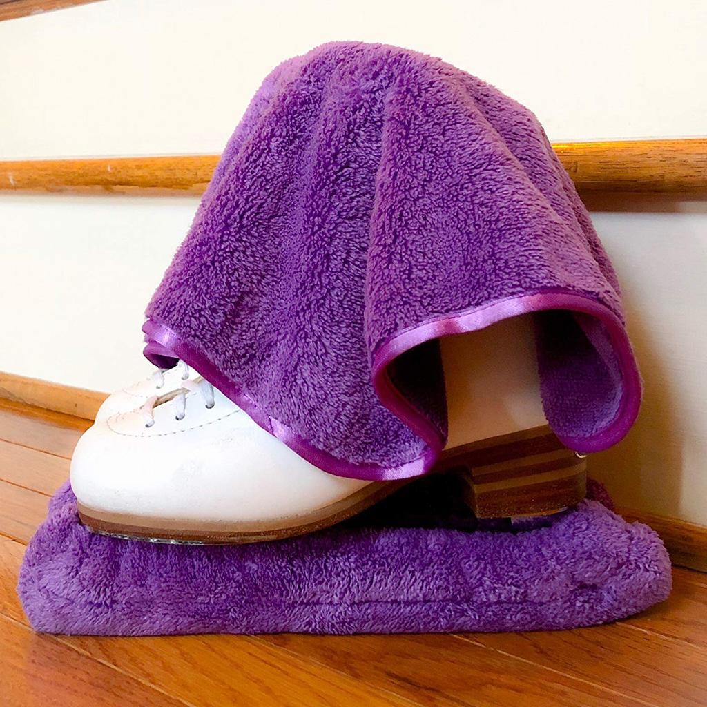 2xMicrofiber Skate Wipe Care Cleaning Cloth Quick drying Clean Towel Purple