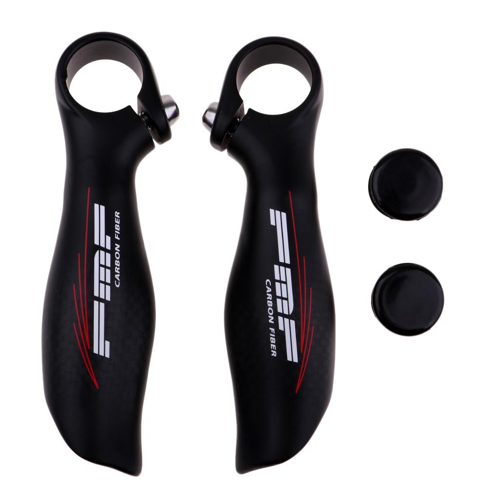 2PCS Black Cycling Bicycle Bike Mountain Handlebar Bar End Grips Matte Black