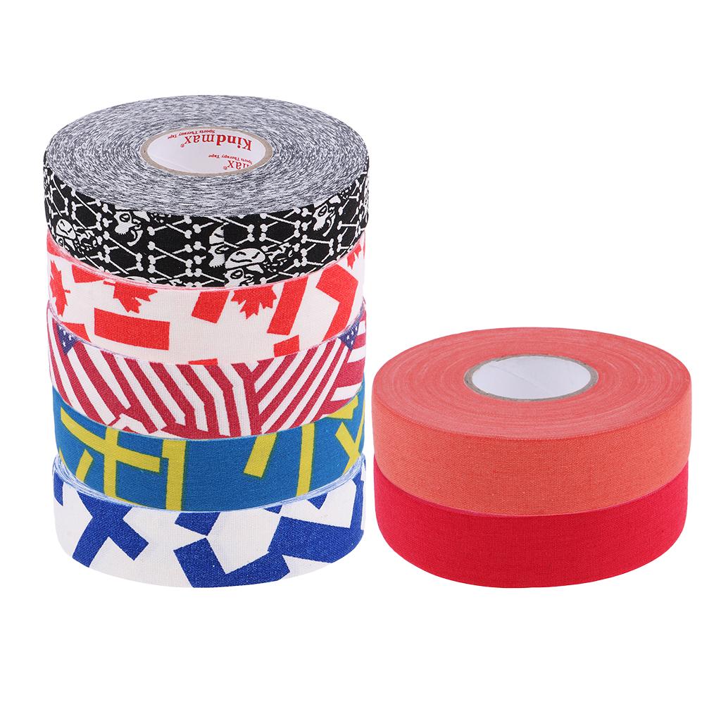 Cloth Hockey Stick Handle Sticky Grip Tape Ice Hockey Wrap Blue White