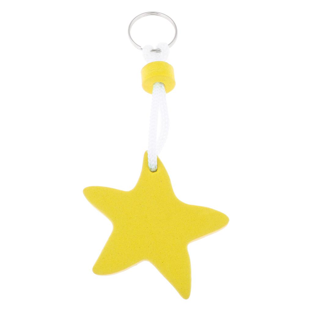 Yacht Sailing Boating Floating Key Ring Star Shaped Keyring Key Chain Yellow