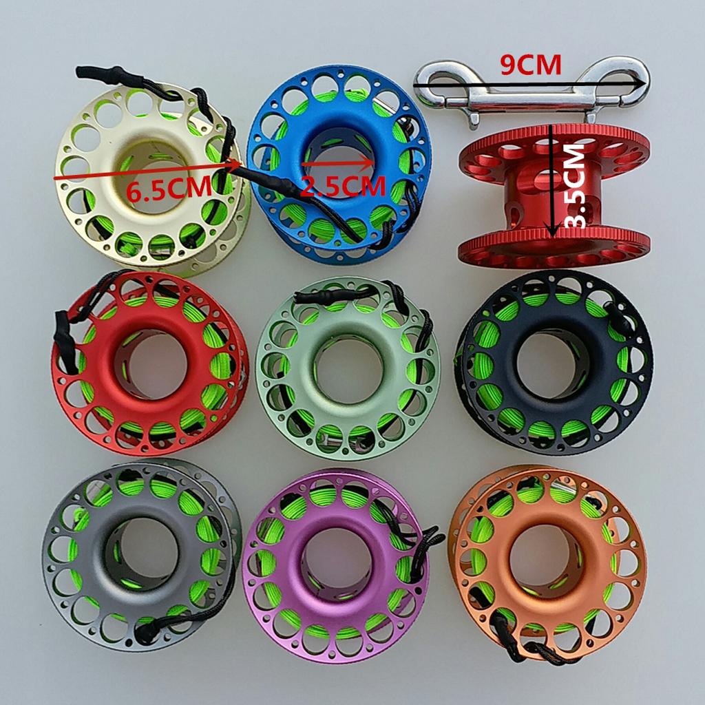 2x30m Aluminum Alloy Cave Scuba Diving Finger Spool Guide Line Reel Blue