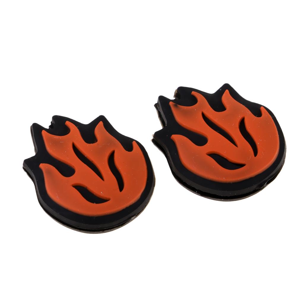 2 Piece Silicone Flame Tennis Racket Shock Absorber Shockproof Damper Orange