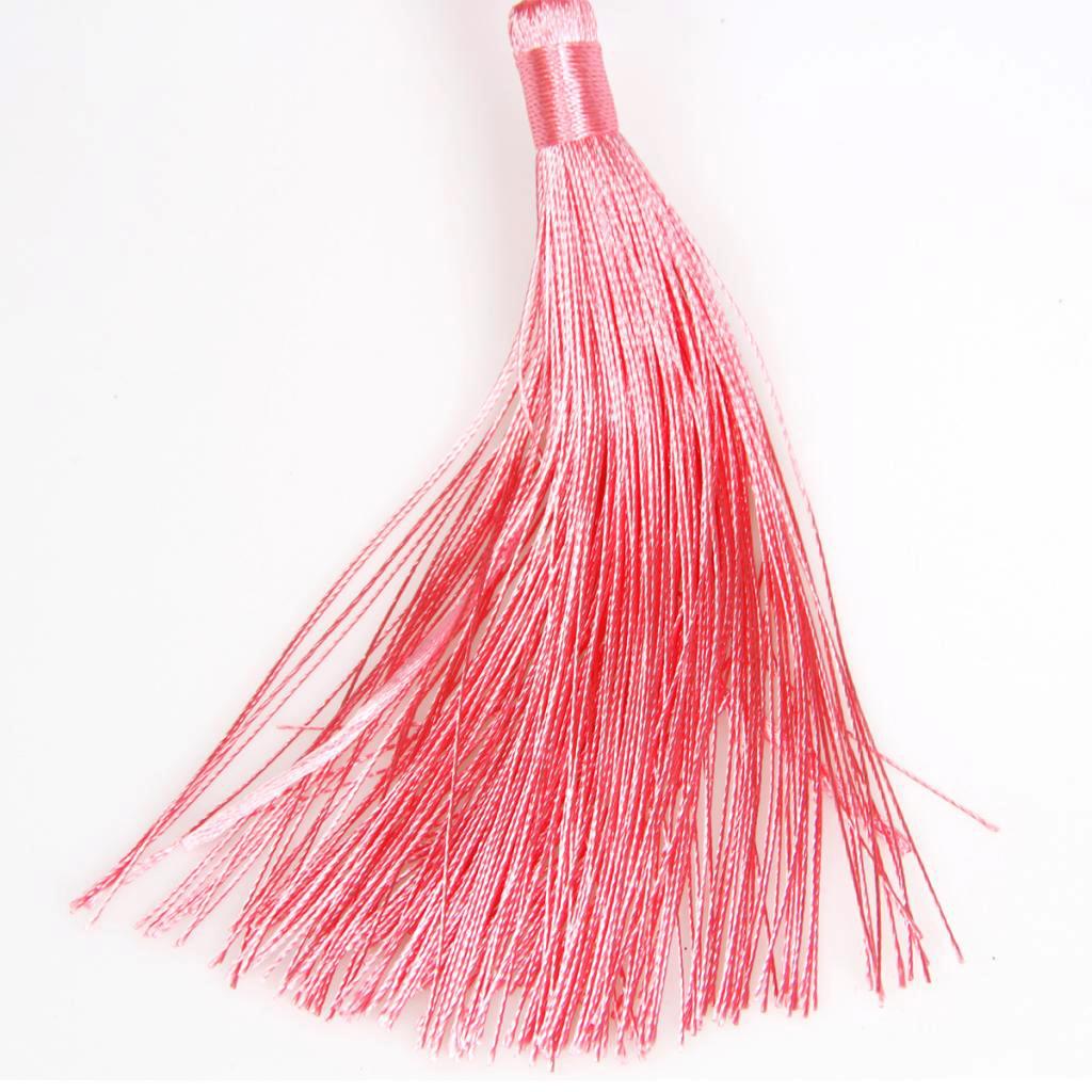 Smile Face Chinese Knot Tassel Dangling Fengshui Car Pendant Pink