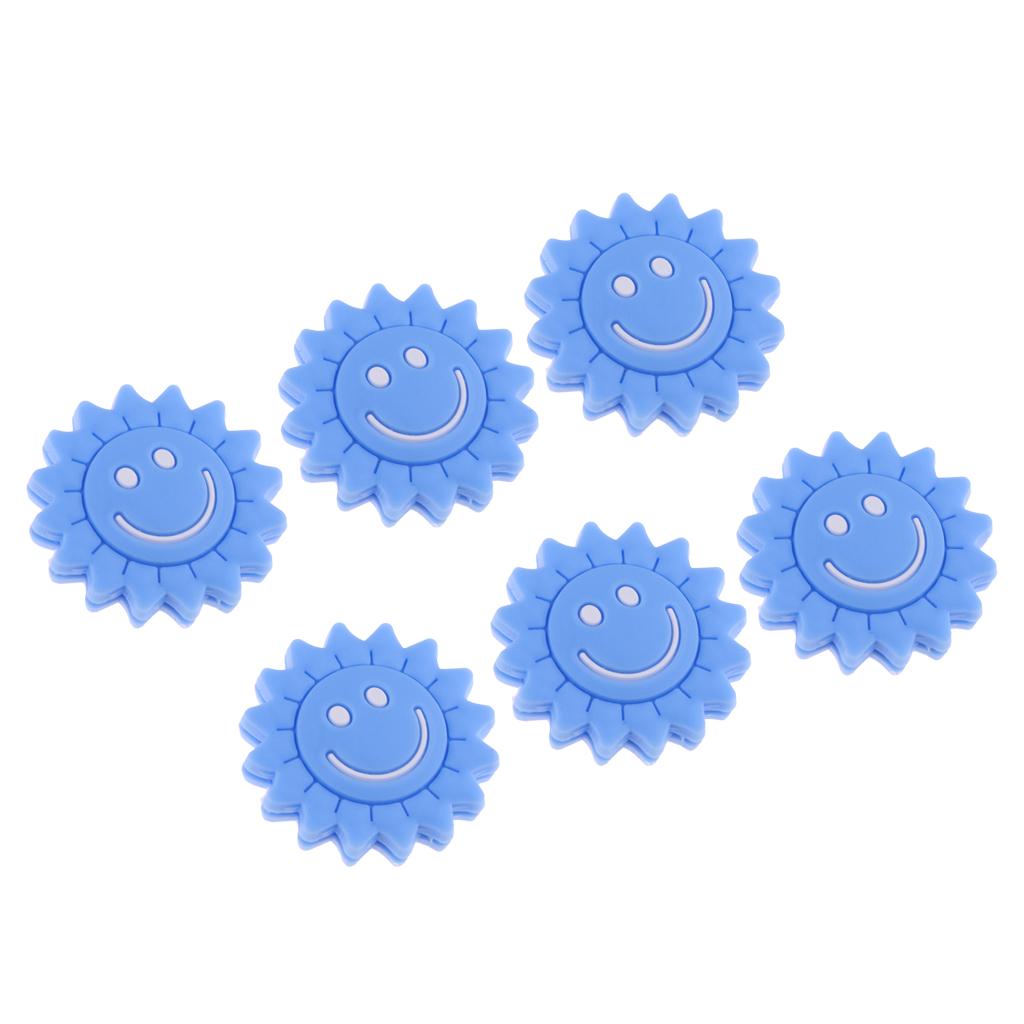 6pcs Silicone Tennis Racquet Racket Vibration Damper Shock Absorber  Blue