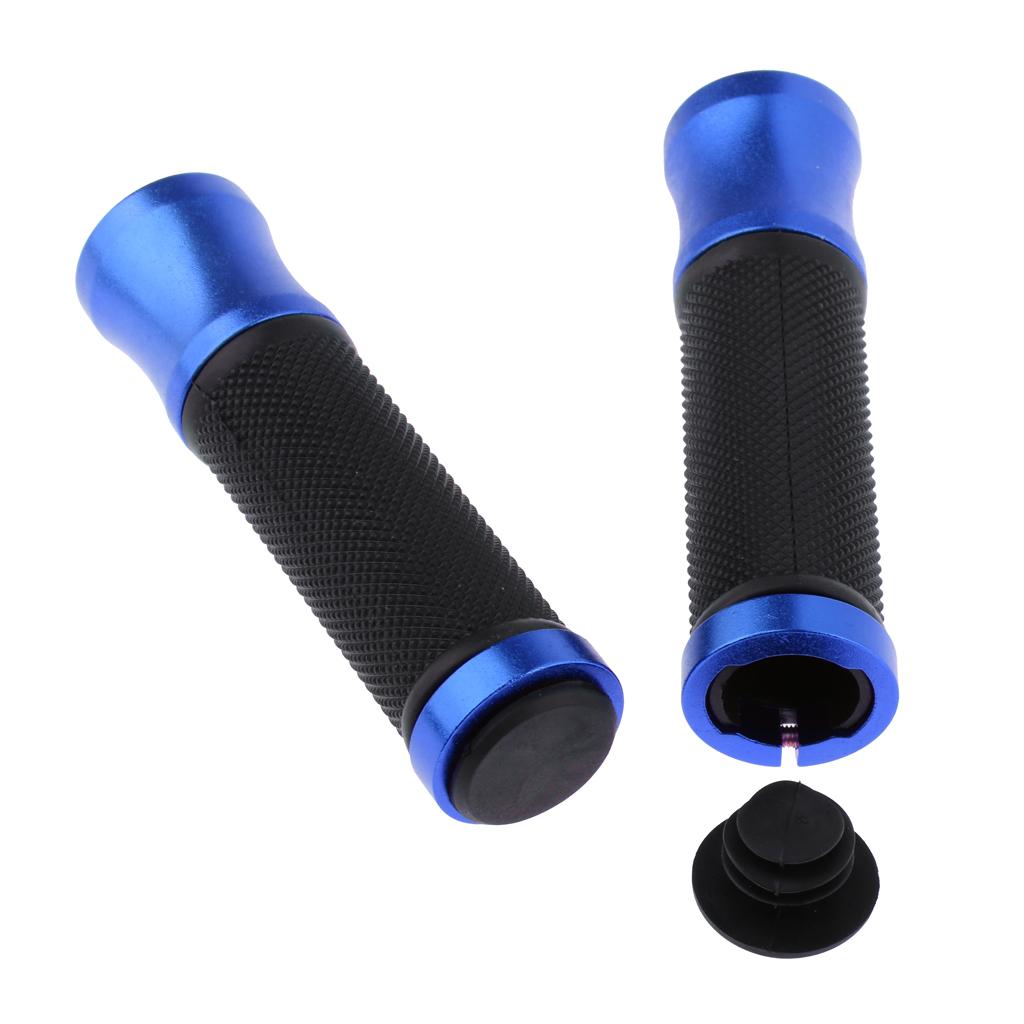 Mountain Bike Handlebar Grips Ends Cycling Lock-On Ends blue