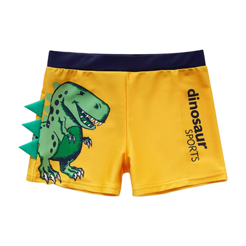 Kids Swimsuit Shorts Swimwear Youth Swimming Bath Pants Dinosaur Yellow M