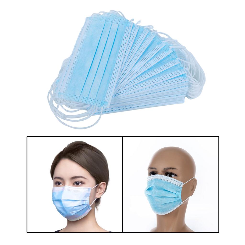 50x Disposable Anti Flu Mouth Mask Outdoor Safety Protective Nonwoven Mask