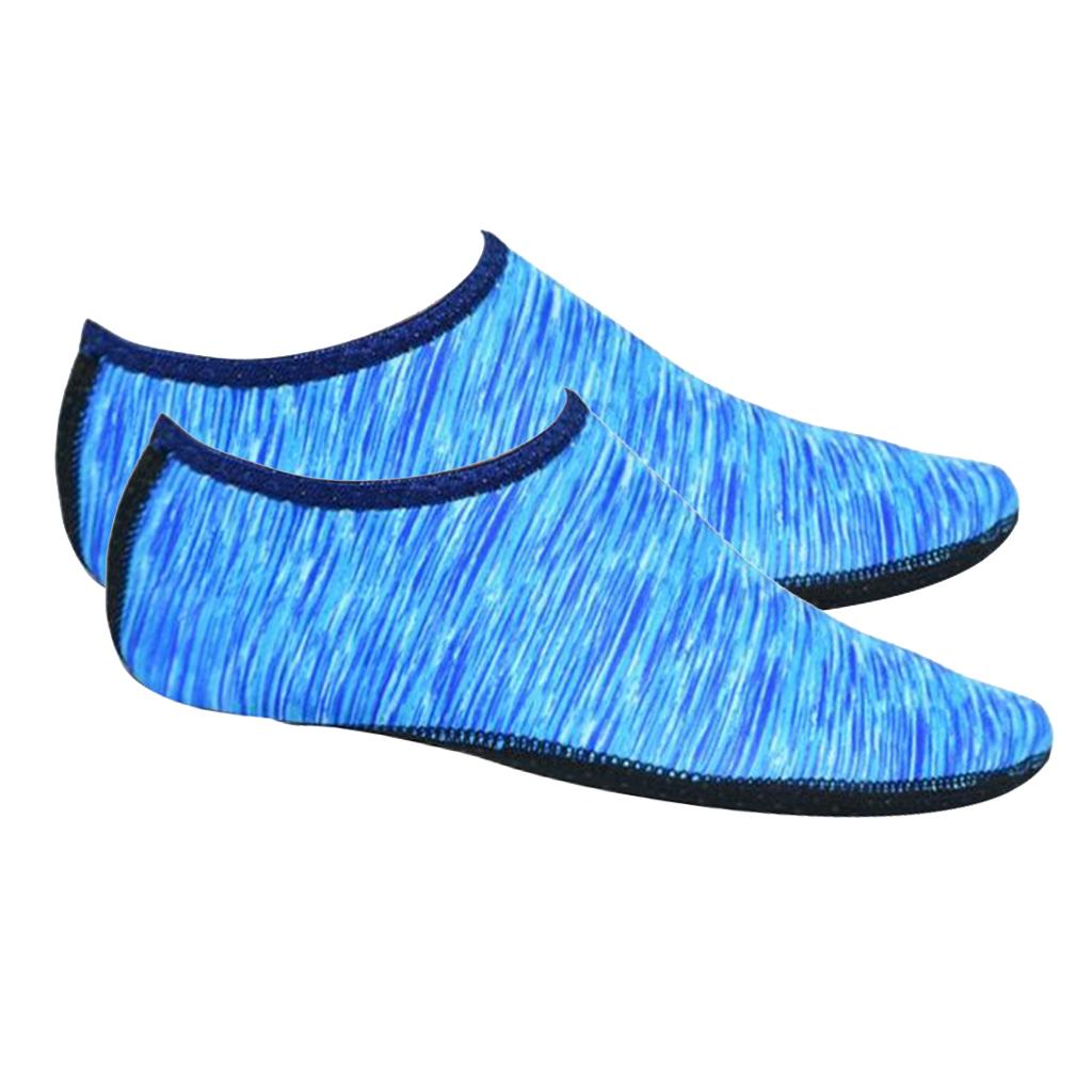 Soft Water Shoes Stretchy Aqua Socks Yoga Swim Shoe Dive Sock Blue xl