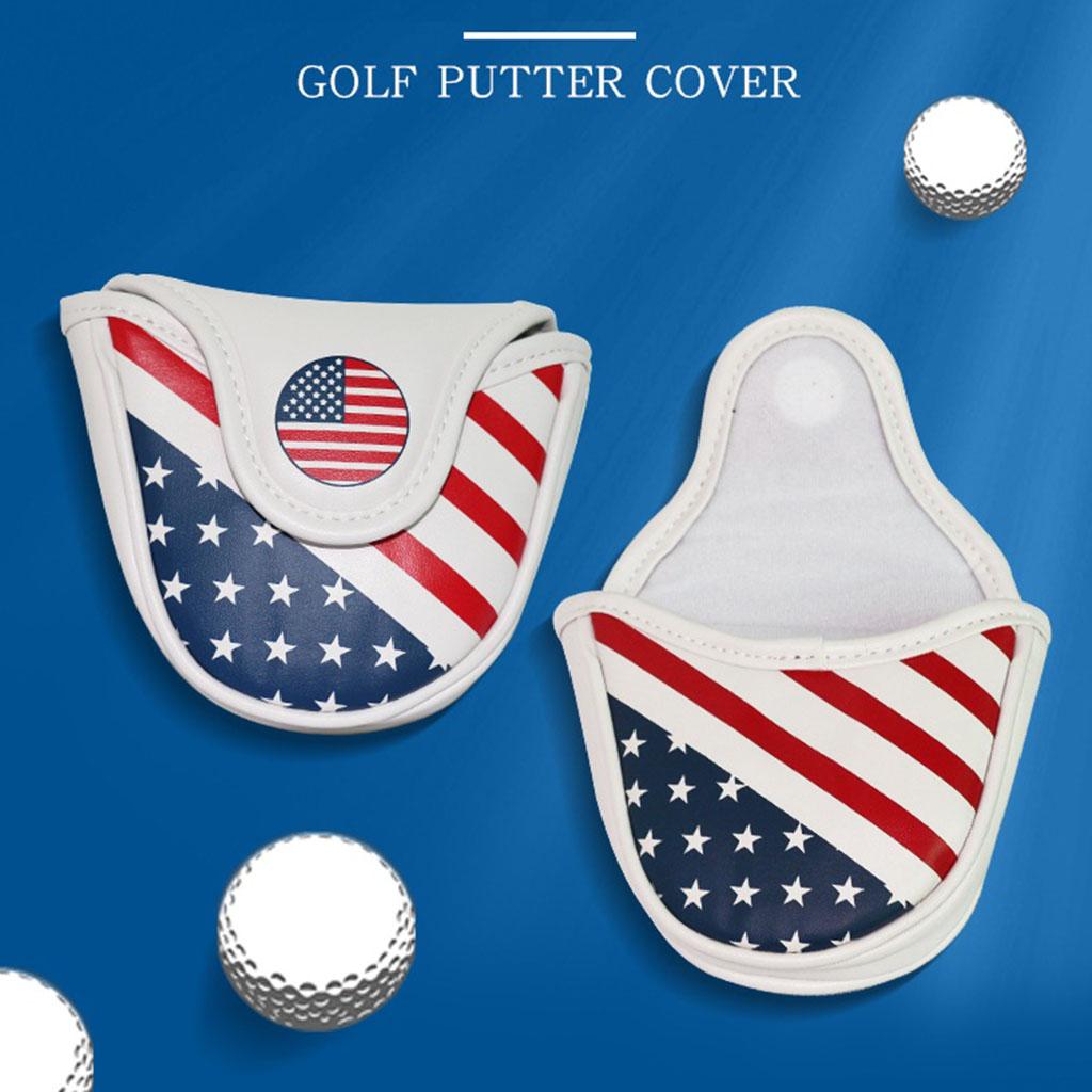 Magnetic Golf Club Headcover Blade USA Flag Head Cover Protector  Mallet