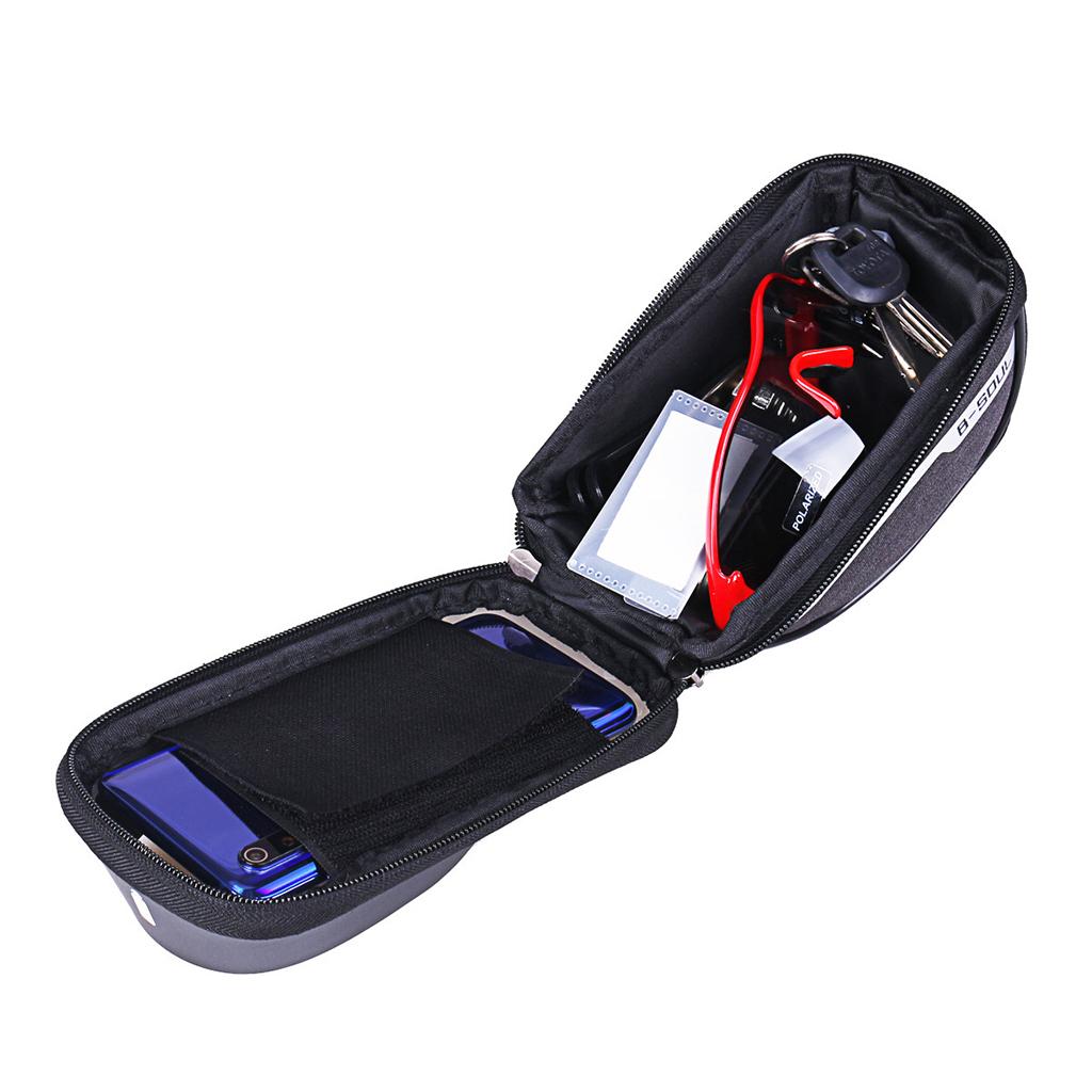 Bicycle Front Frame Bag Cycling Bike Waterproof Phone Holder Case Pack Red