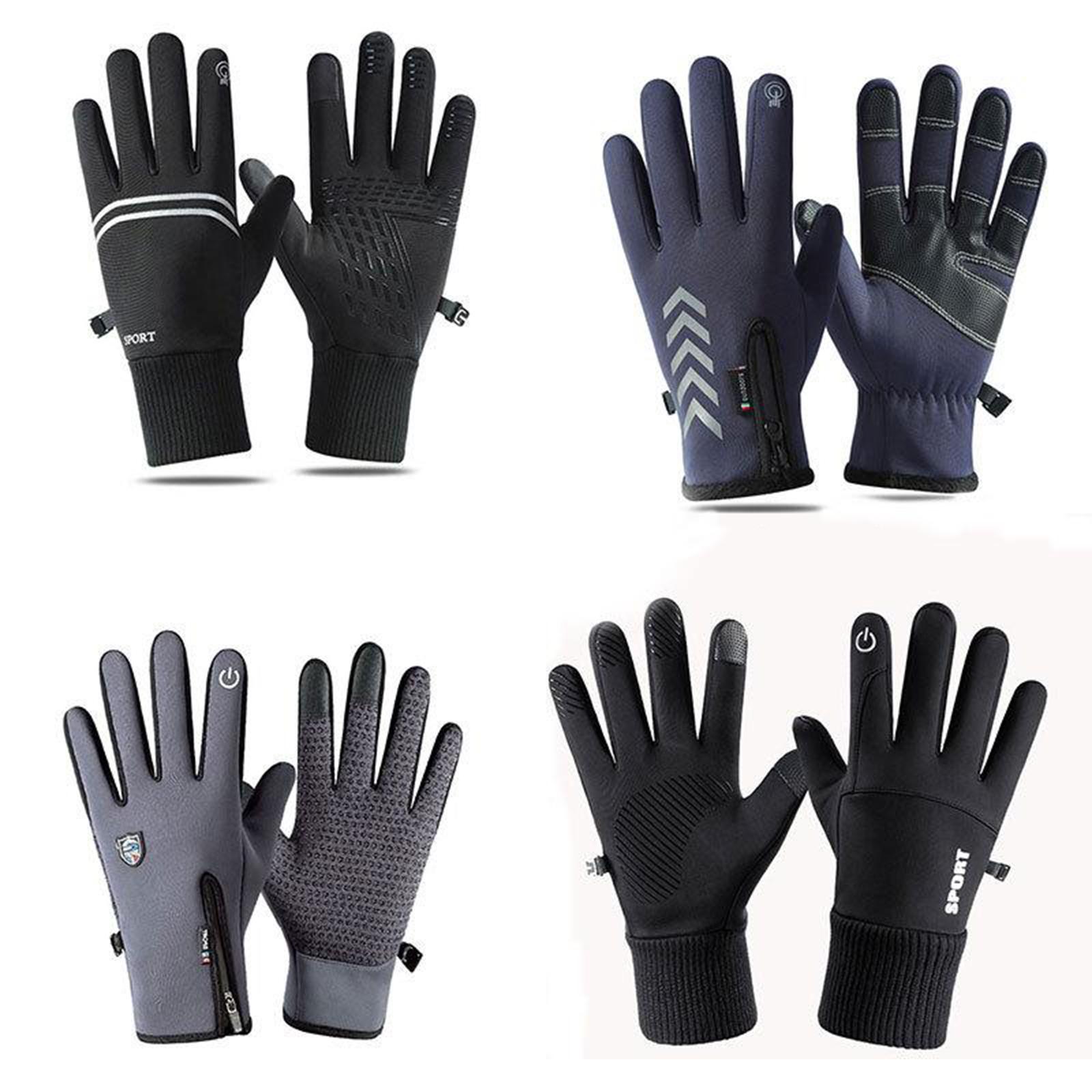 Winter Outdoor Cycling Hiking Sports Gloves Touch Screen L Navy Blue K111