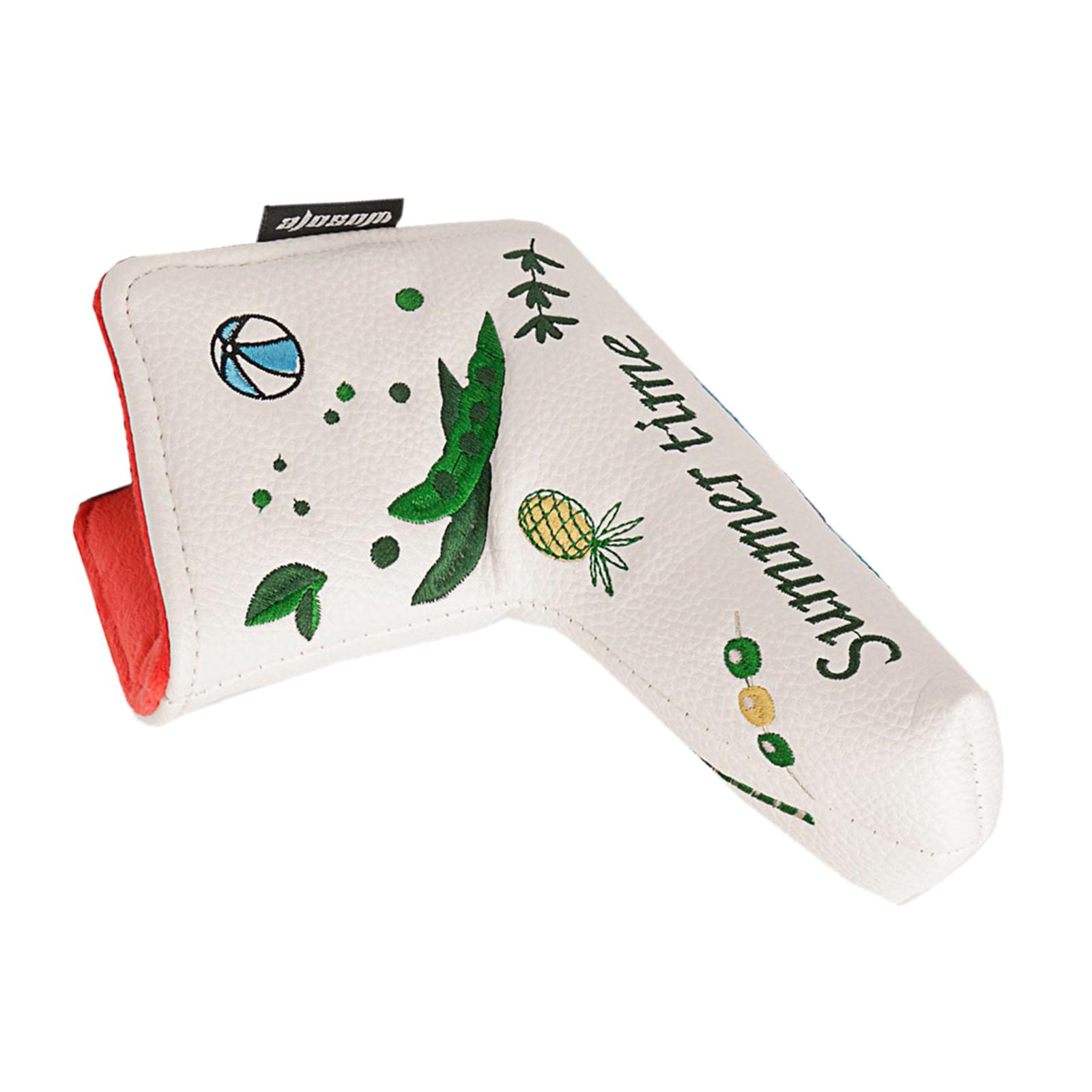 Golf Putter Head Cover Summer Elements Design Protection Fits All Brands white