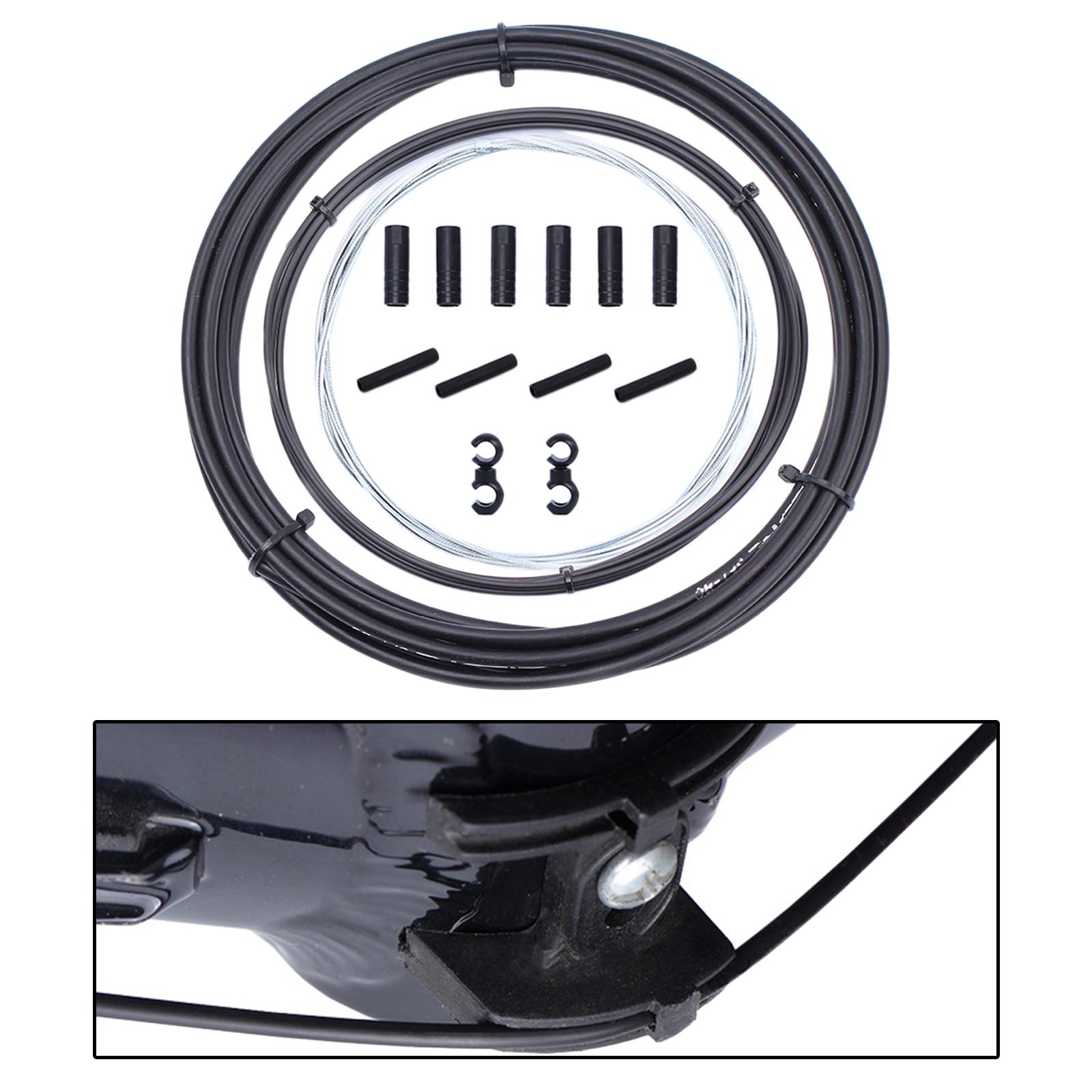 2xMountain Bike Road Bicycle Shift Cable Housing Wire Line Kit Universal Black