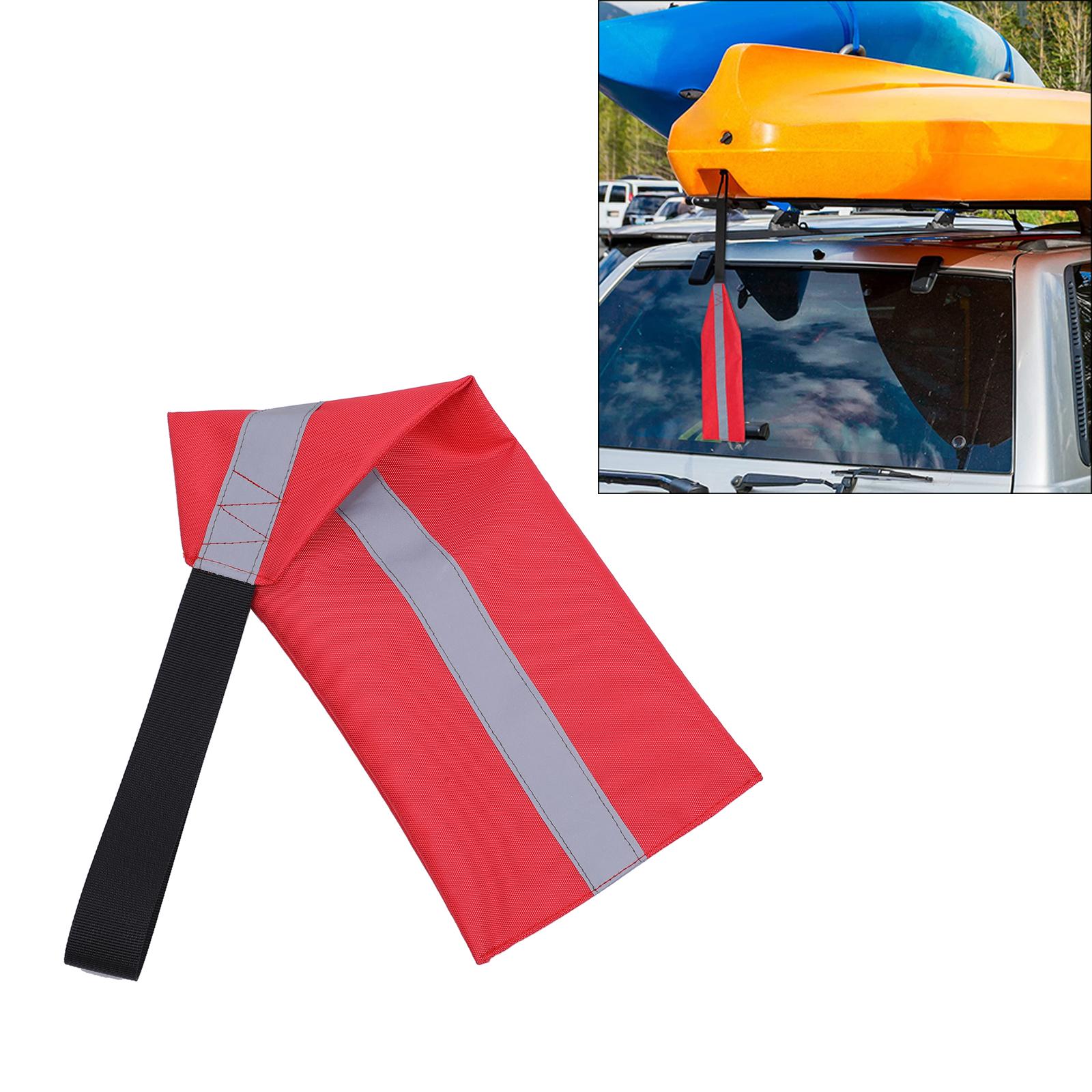 Kayak Tow Safety Flag Boat Canoe Warning Flags Red Reflective Strip