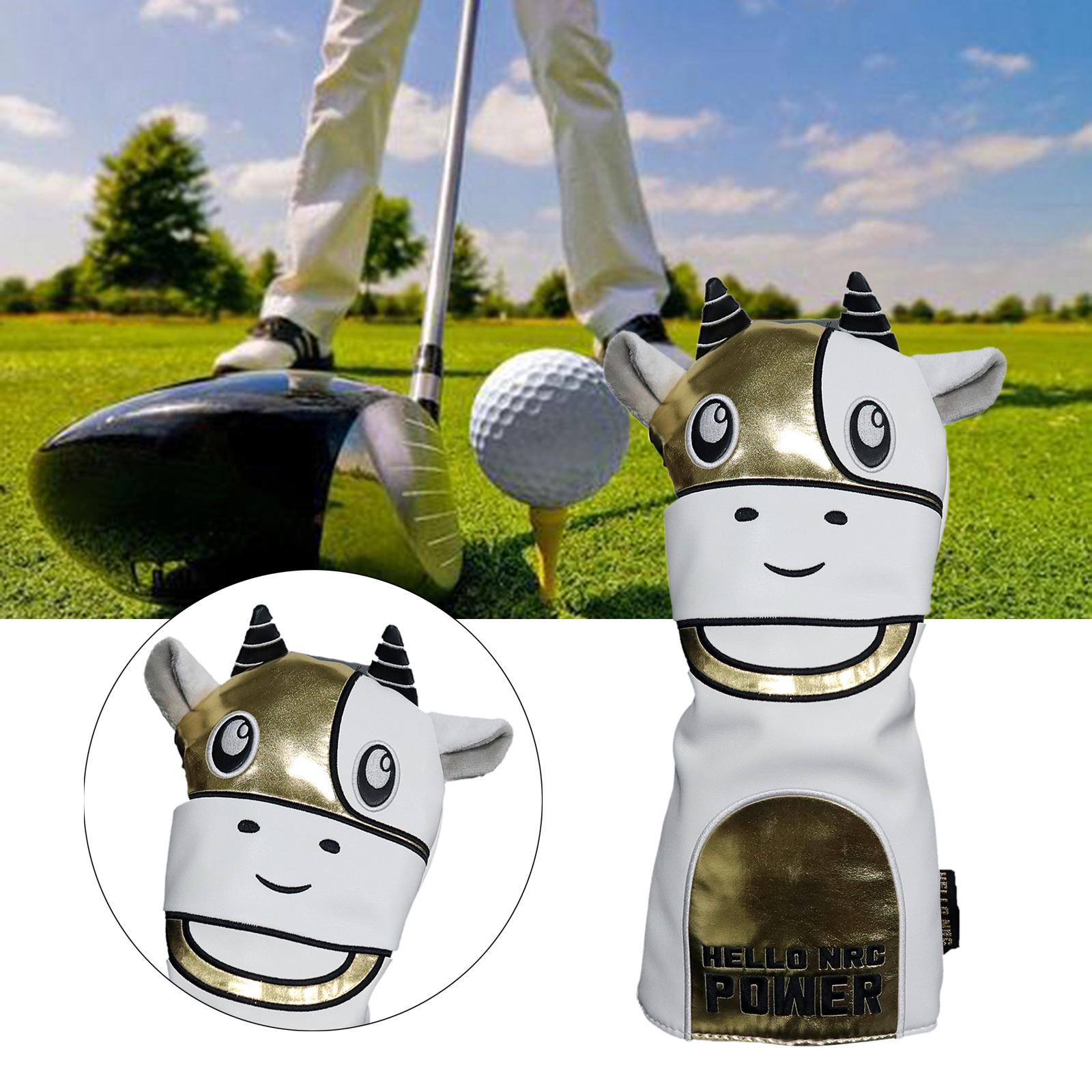 Cow Headcovers Golf Hybrid Driver Covers Water-Proof Headcovers 1 Gold