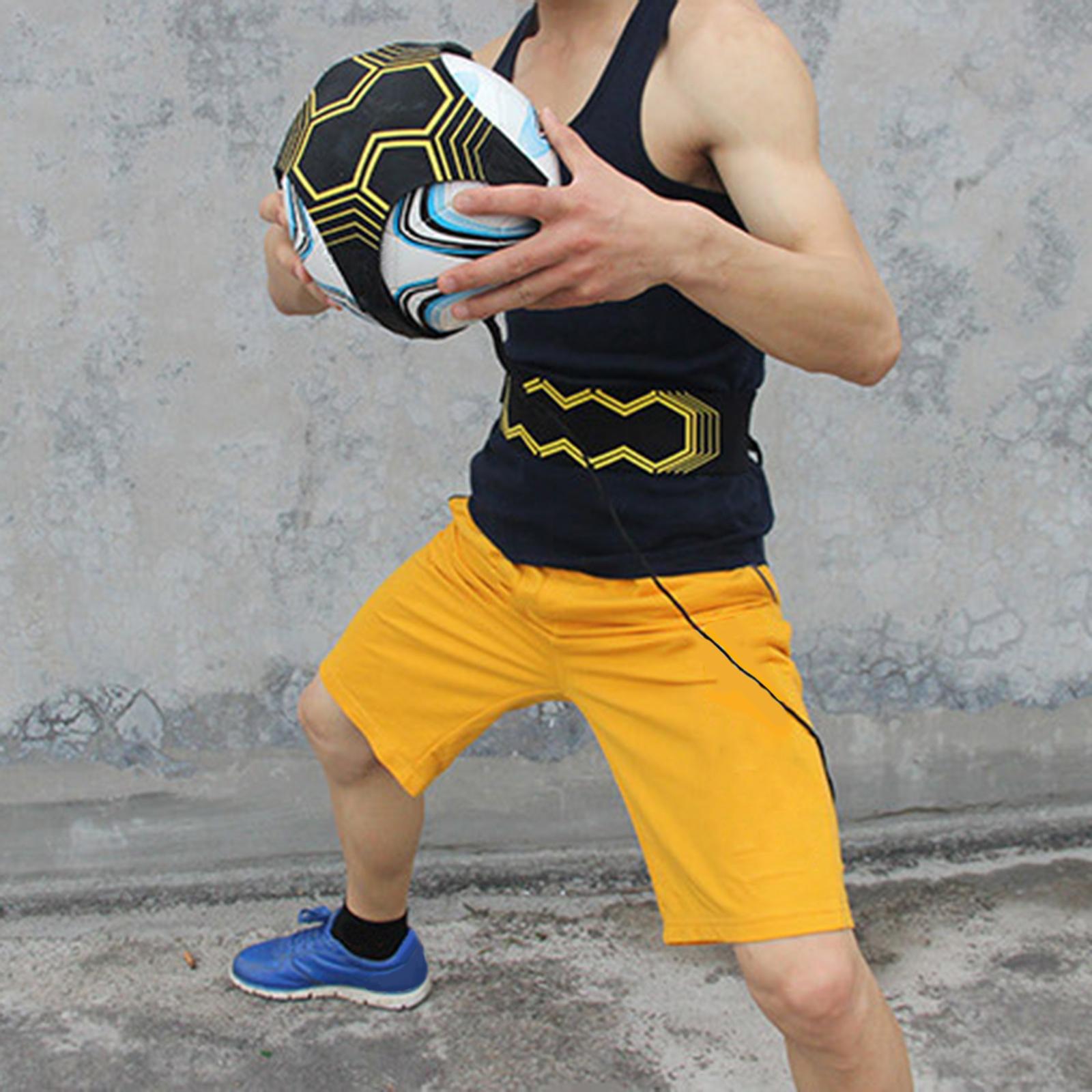 Football Kick Trainer Soccer Child Training Practice Adjustable Waist Belt Hexagon Printing
