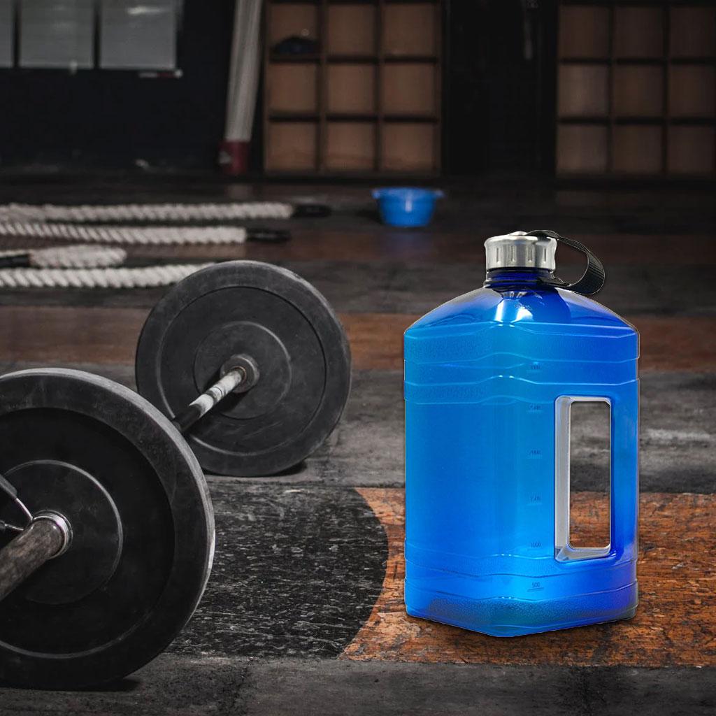 3.8L Large Sports Kettle Water Bottle Jug BPA Free for Running Gym Deep Blue