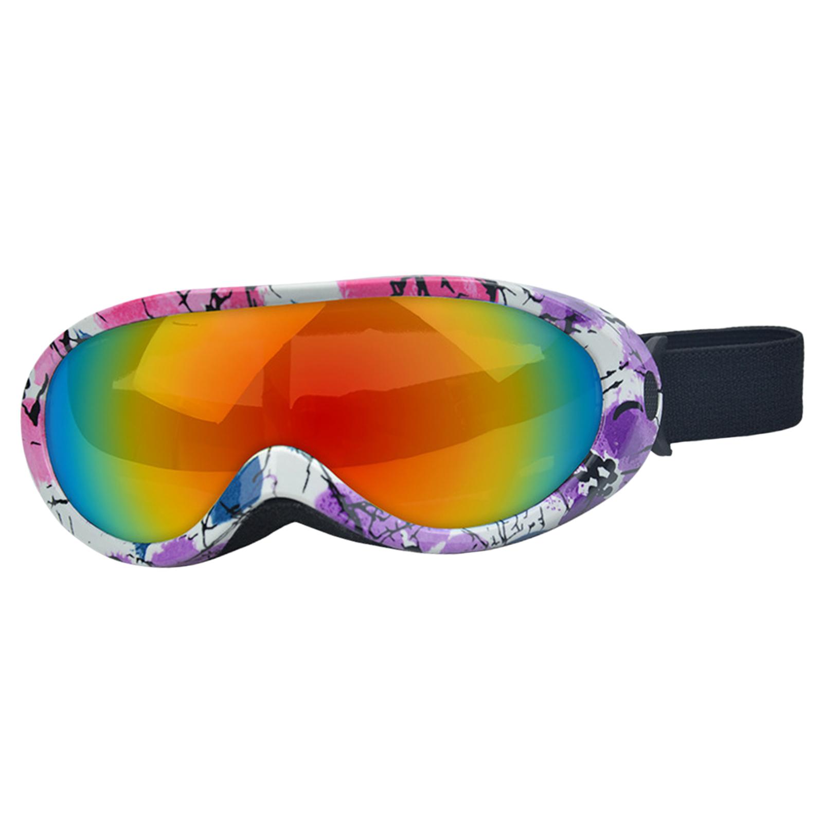 Outdoor Winter Skiing Snowmobile Goggles Racing Cycling Eyewear Pink Purple