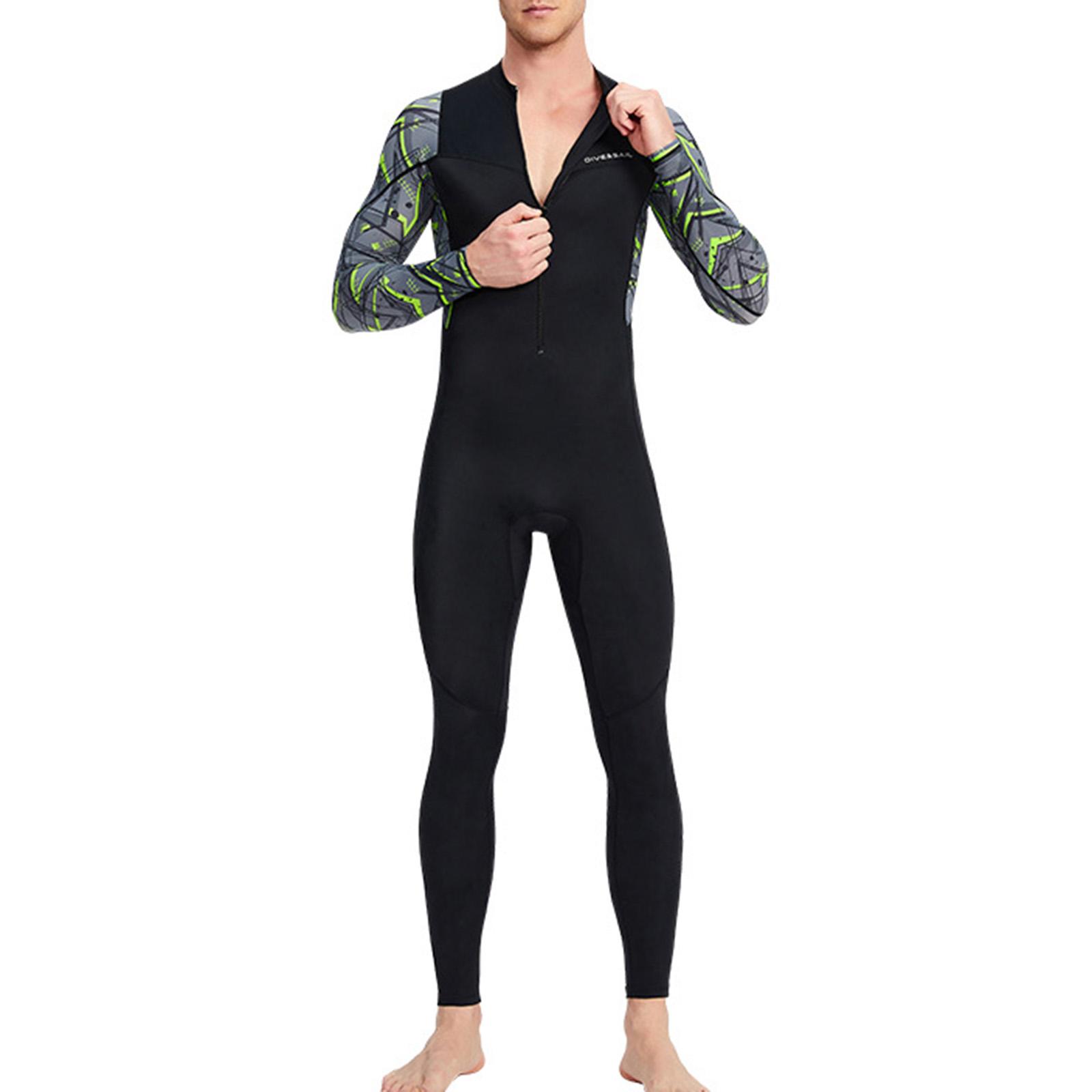 Men Scuba Wetsuit Front Zip Diving Rash Guards Surfing Swimming Scuba XXL