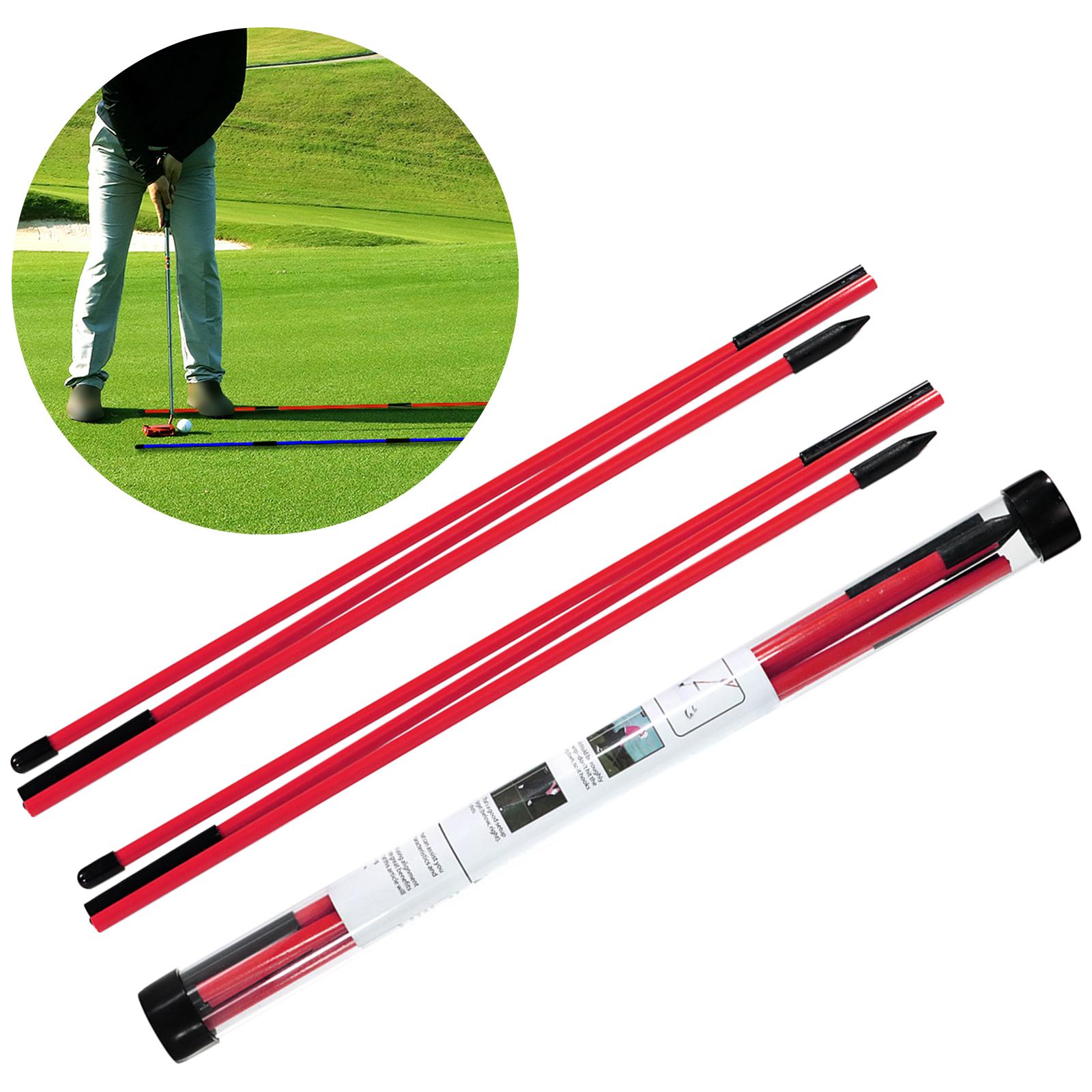 2Pack Golf Alignment Rods Golf Swing Trainer Sticks Golf Training Equipment Red