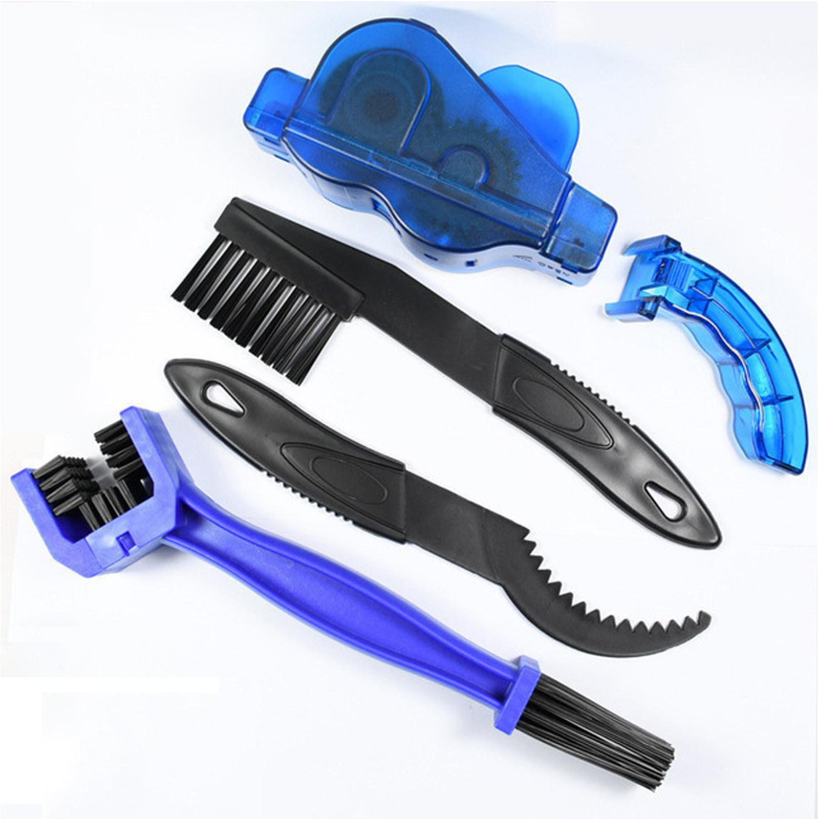 Bike Chain Cleaner Kit Bicycle Outdoor Cleaning Tool Accessories 7 Pieces