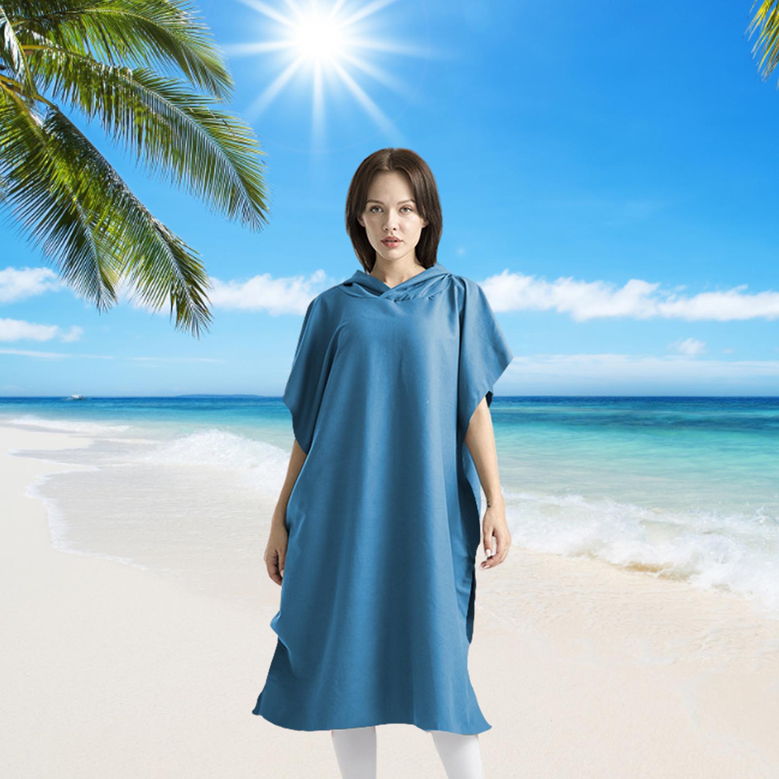 Beach Surf Poncho Quick Dry Bath Sailing Surf Surfers  S Light Blue 