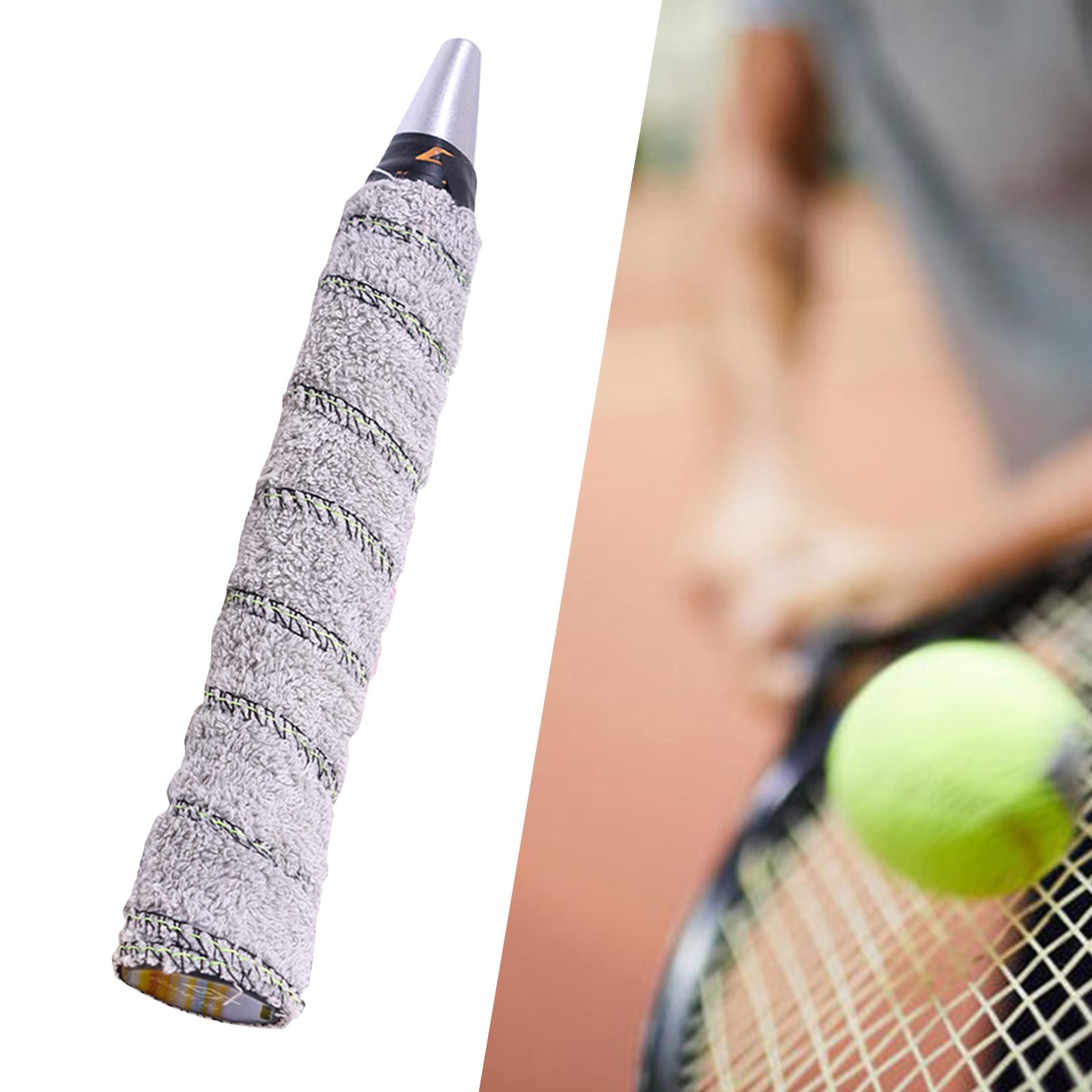 Cotton Towel Tennis Badminton Racket Grip Wrap Tape Overgrip Non Slip Grey