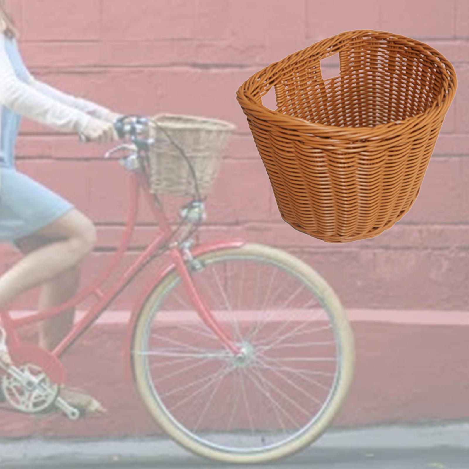 Childrens Bicycle Front Basket Wicker Imitation Rattan for Kids Boys Girls