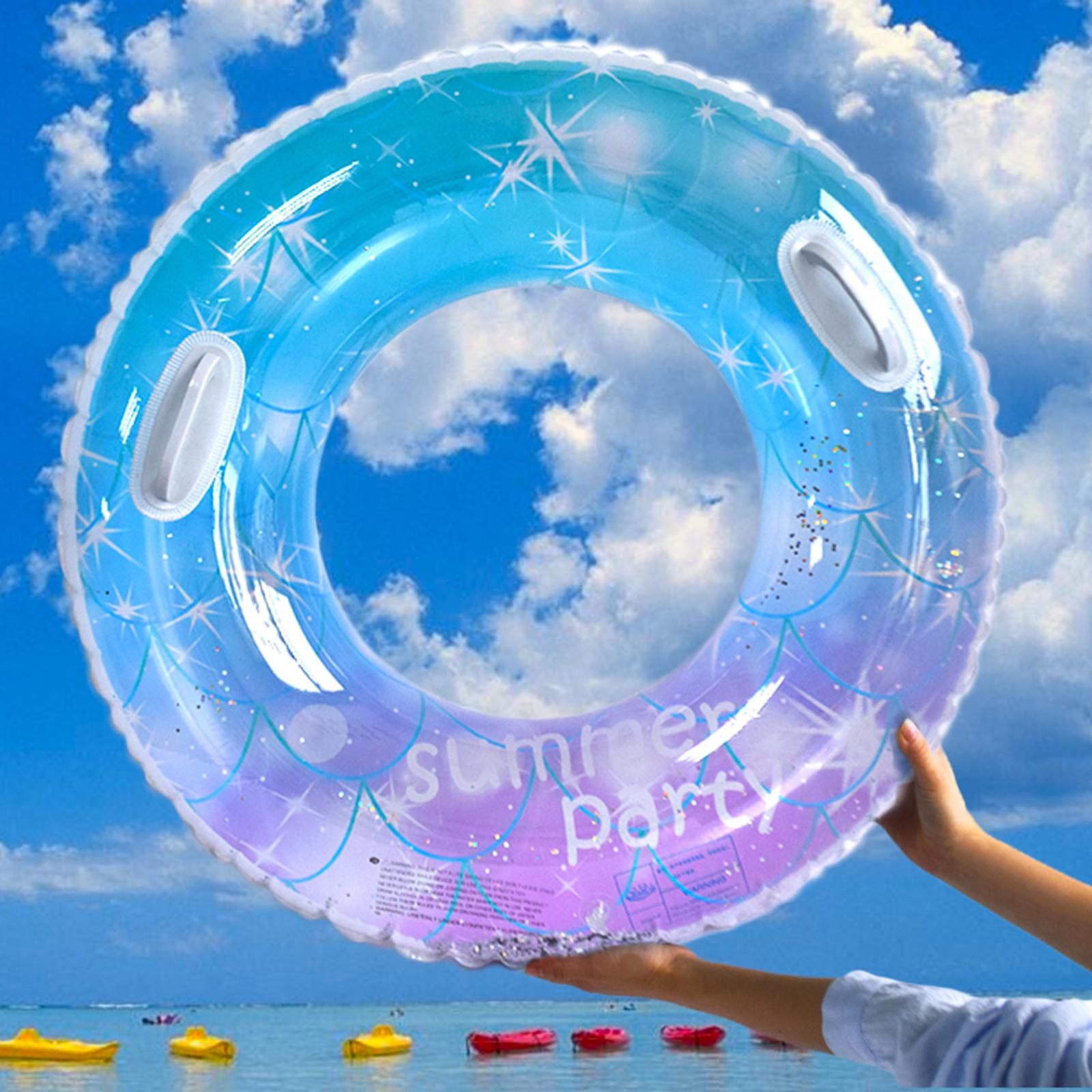 Inflatable Pool Float Swim Tube Summer Party Decor Pool Lounge Water Fun Toy with Handle