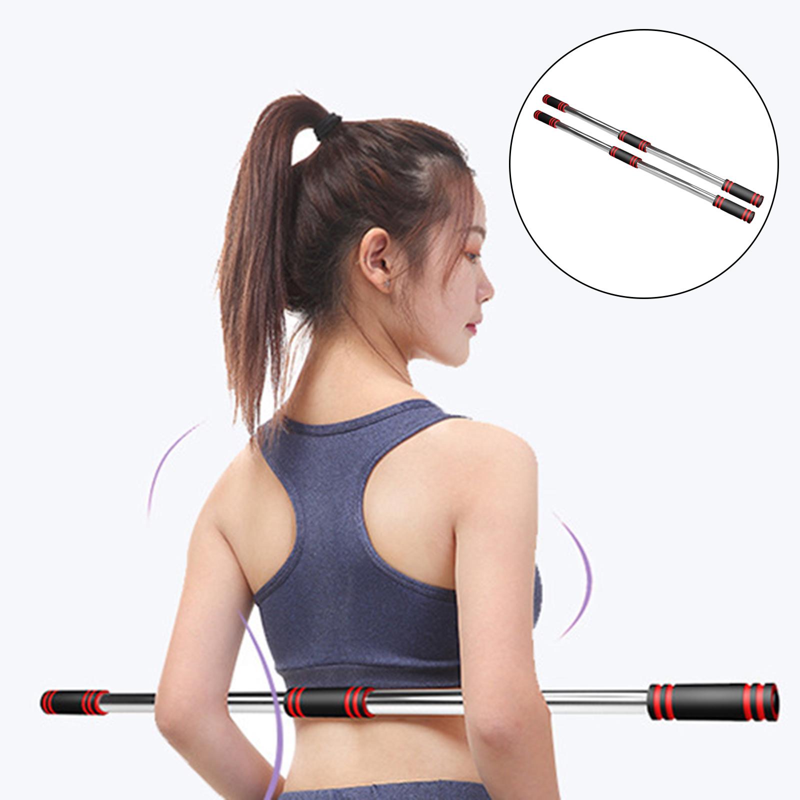 2Pcs Yoga Stick Back Corrector Stretch Stick Detachable for Fitness Girls 70CM