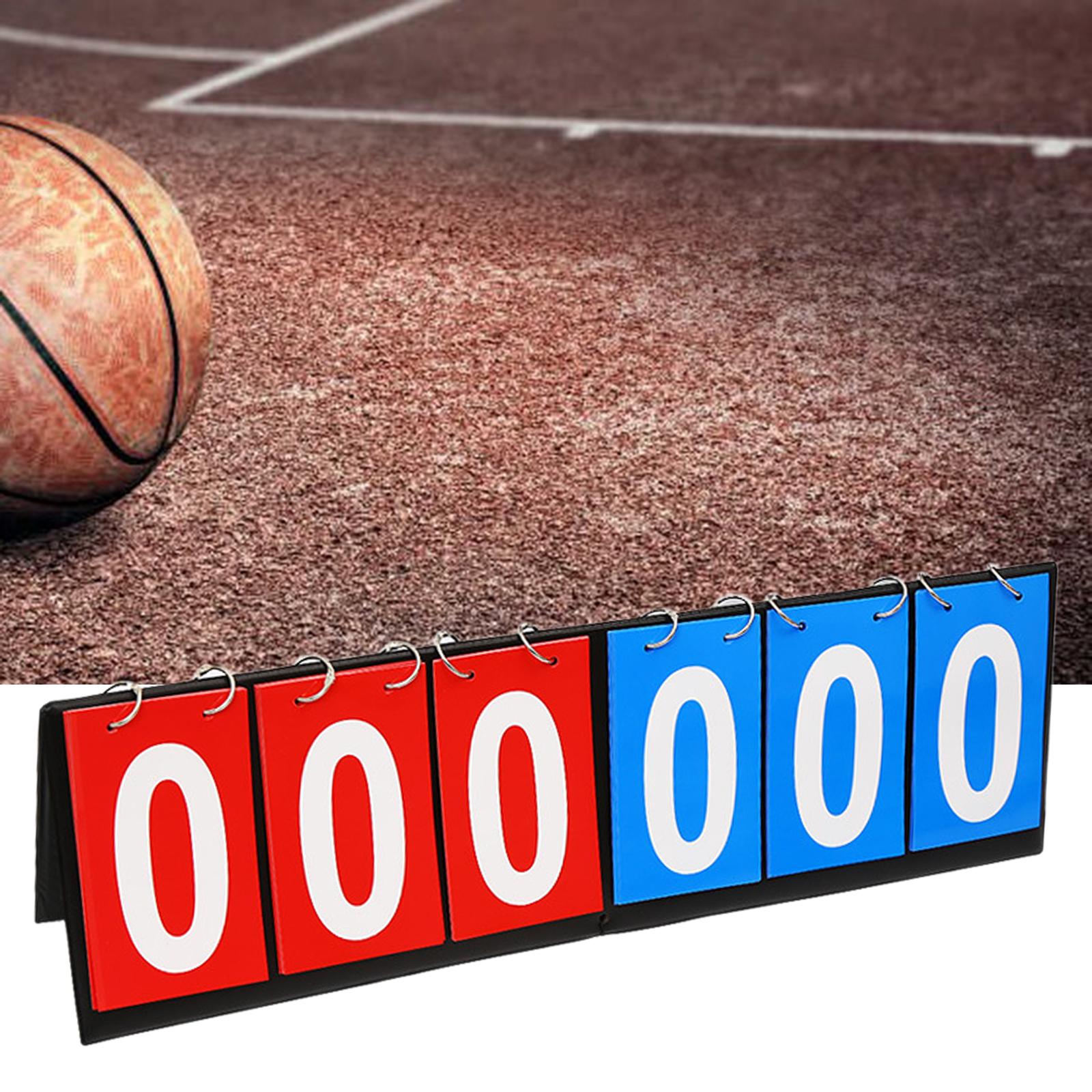 6 digits Table Top Scoreboard Portable Scoring for Tennis Ball Indoor Games Red and Blue