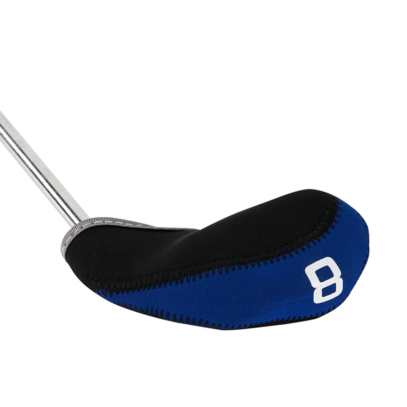 11Pcs Golf Iron Head Covers Neoprene Headcovers Protective Covers Blue Black