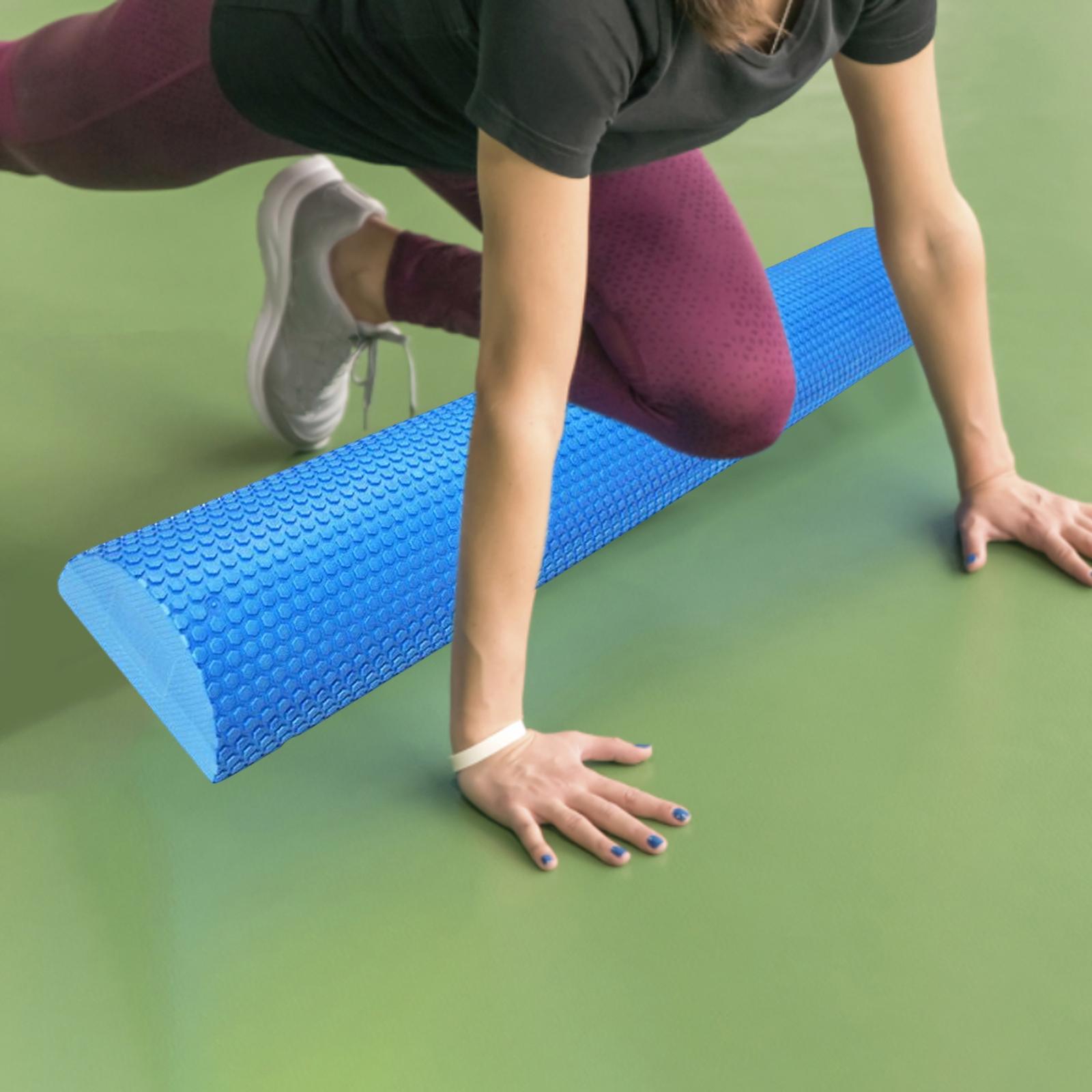 Lightweight Yoga Column Roller Foam Roller Massage Semicircle for Home Gym Blue