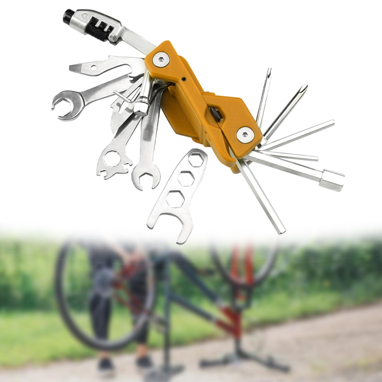 Bike Repair Tool Kit Screwdriver Multi Function for Emergency Maintenance Yellow