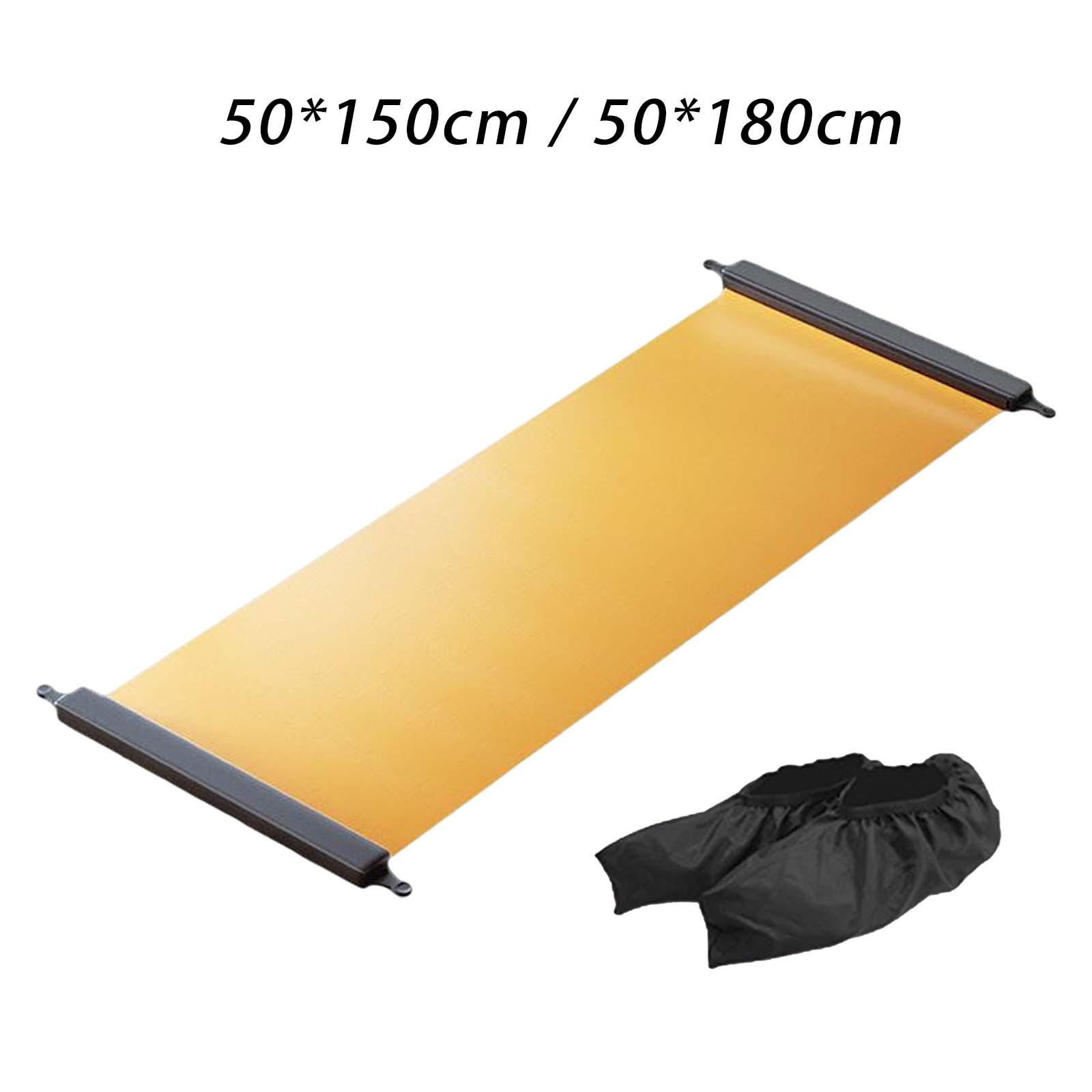 Portable Yoga Sliding Mat with Shoe Cover Workout for Sport Fitness Exercise 50cmx150cm